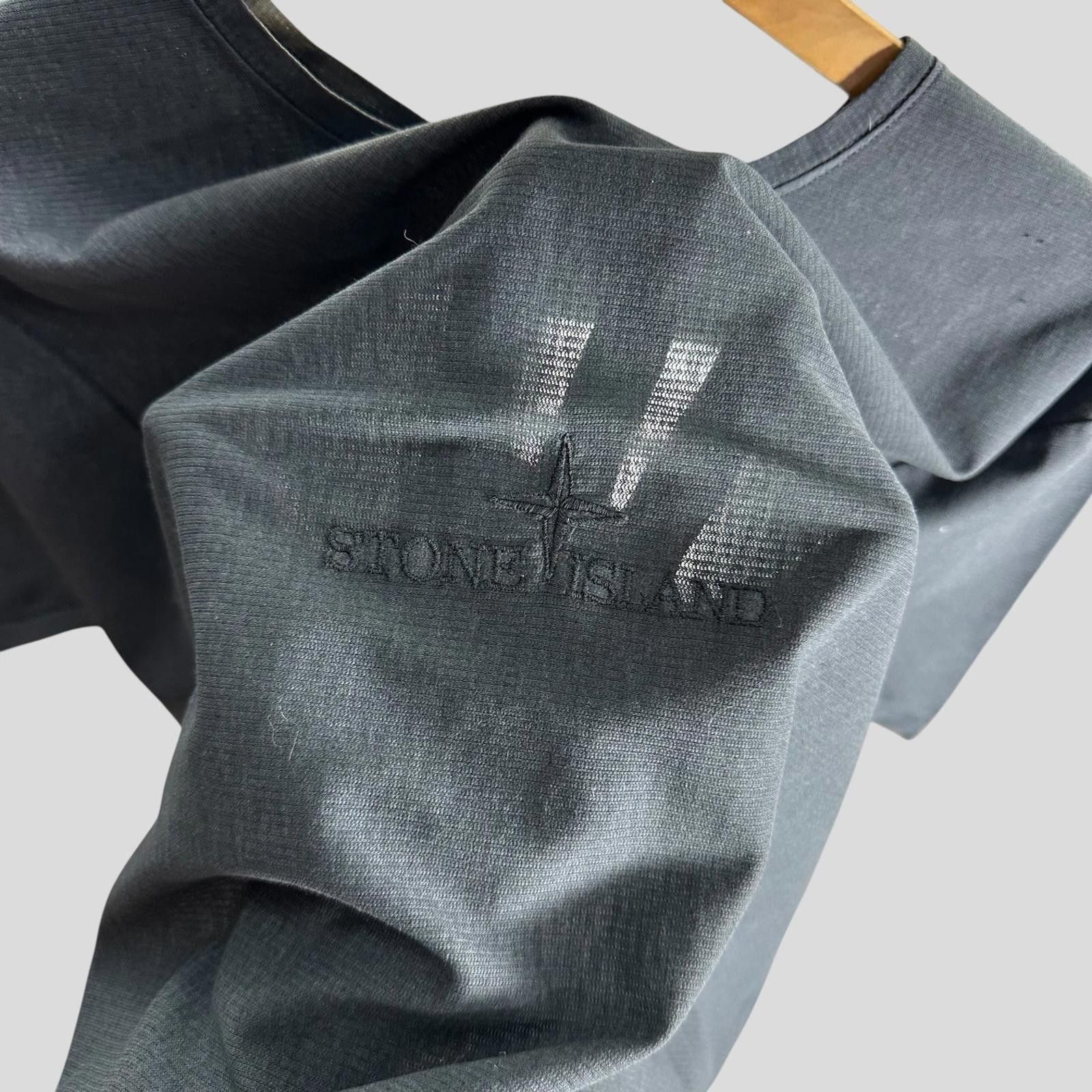 Stone Island Stone Island 2003 Textured Cotton Spellout T-shirt - L/XL Size US L / EU 52-54 / 3 - 3 Thumbnail