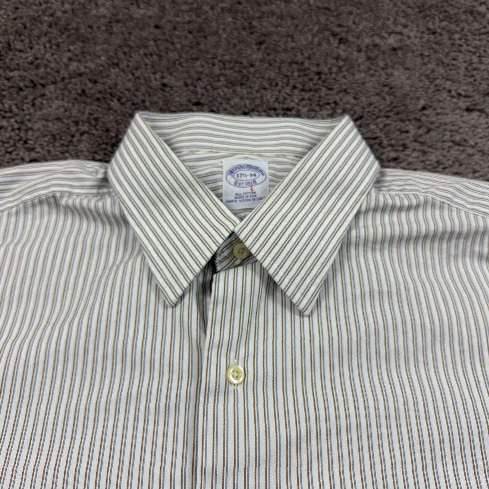 Brooks Brothers VINTAGE Brooks Brothers Shirt Mens XL White Stripe Long Sleeve Cotton USA Size US XL / EU 56 / 4 - 4 Thumbnail
