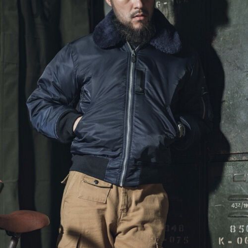 image of VTG Pherrows Type B15-C Us Air Force Bomber Jacket in Black, Men's (Size Small)