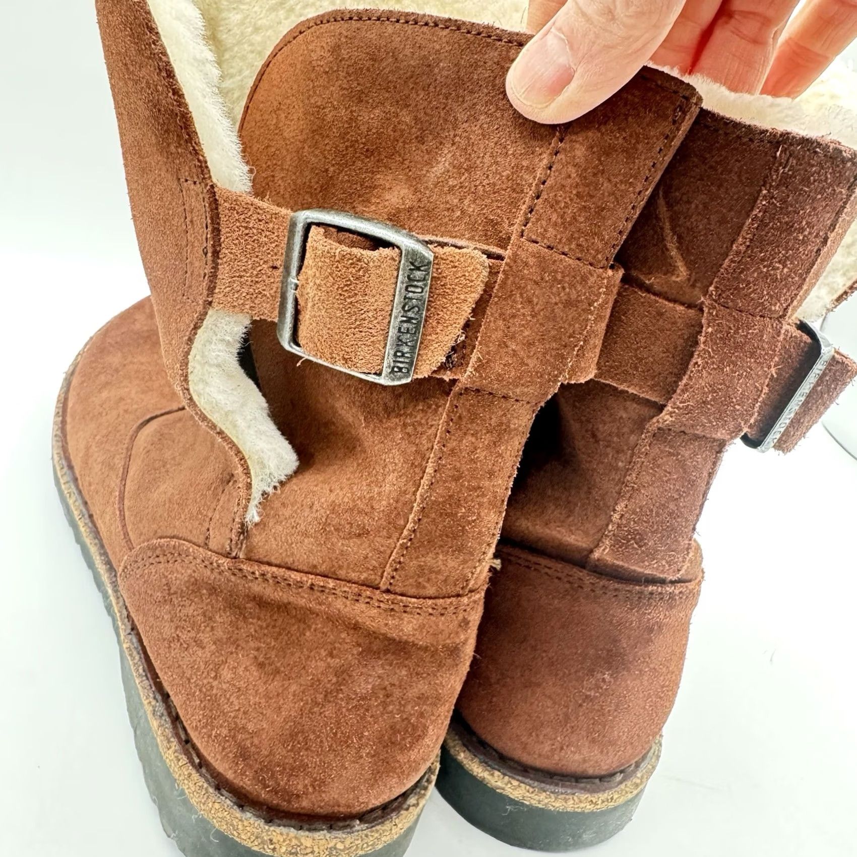 Birkenstock Birkenstock Uppsala Boot Women Leather Shearling Brown 10 Mid-Calf Flat Leather Lined Adjustable Strap Vintage N/A Size US 10 / IT 40 - 4 Thumbnail