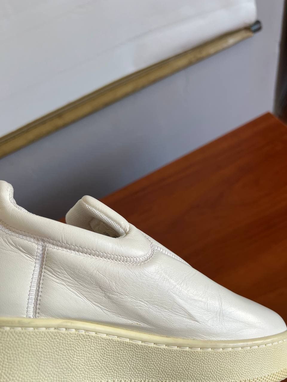 Celine CELINE BY PHOEBE PHILO WHITE LEATHER SNEAKERS SLIP-ON SZ 36 Size US 6 / IT 36 - 8 Thumbnail