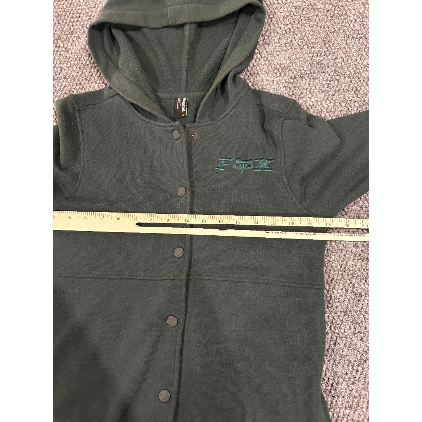 Fox Racing Fox Racing fleece snap jacket Mens XS dark green Motocross streetwear hoodie jacket Coat Mid-Length Size US XS / EU 42 / 0 - 6 Thumbnail