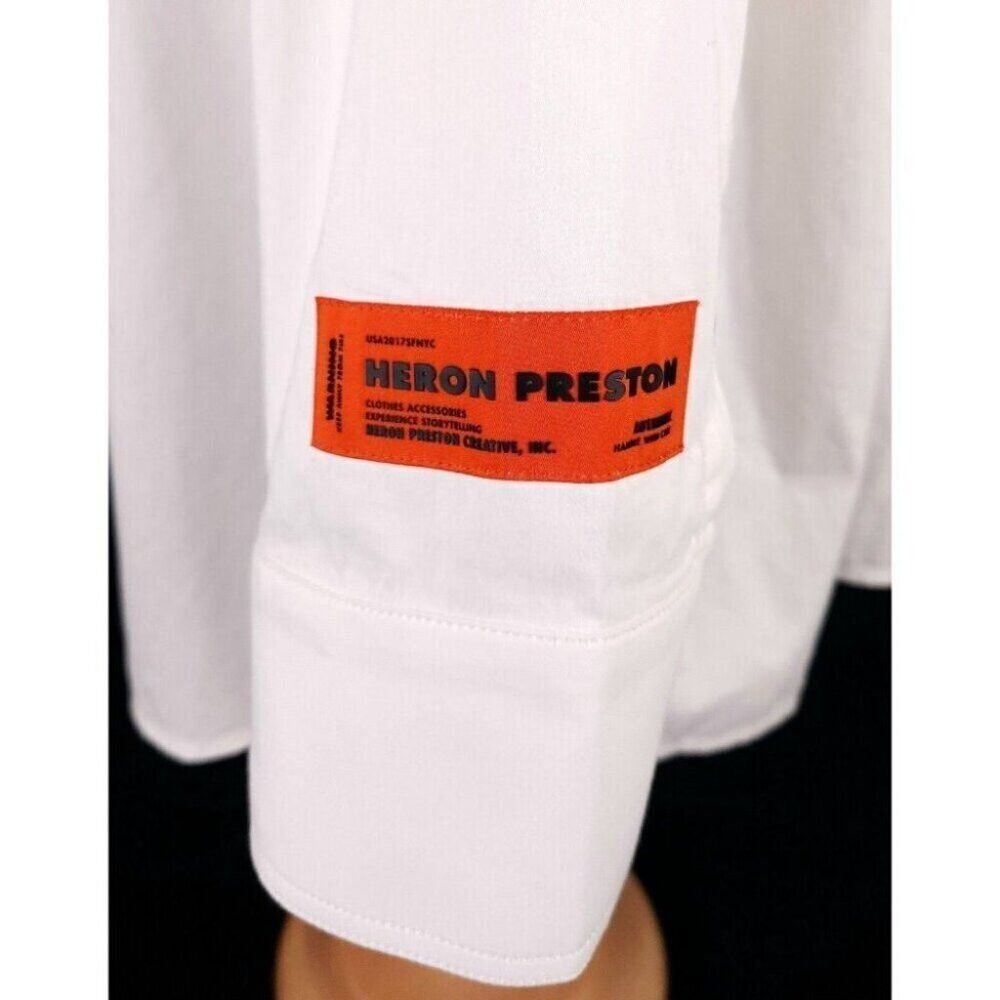Heron Preston Heron Preston Cotton Twill Poplin Shirt M Mens White Size US M / EU 48-50 / 2 - 6 Thumbnail