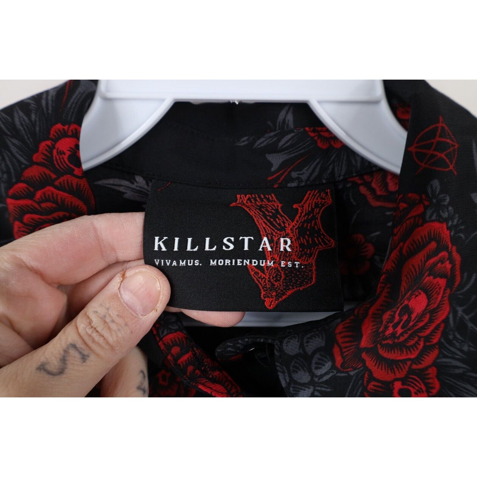 Vintage Vintage Y2K Goth Rockabilly Skull Rose Pentagram Dress Size XS / US 0-2 / IT 36-38 - 5 Thumbnail