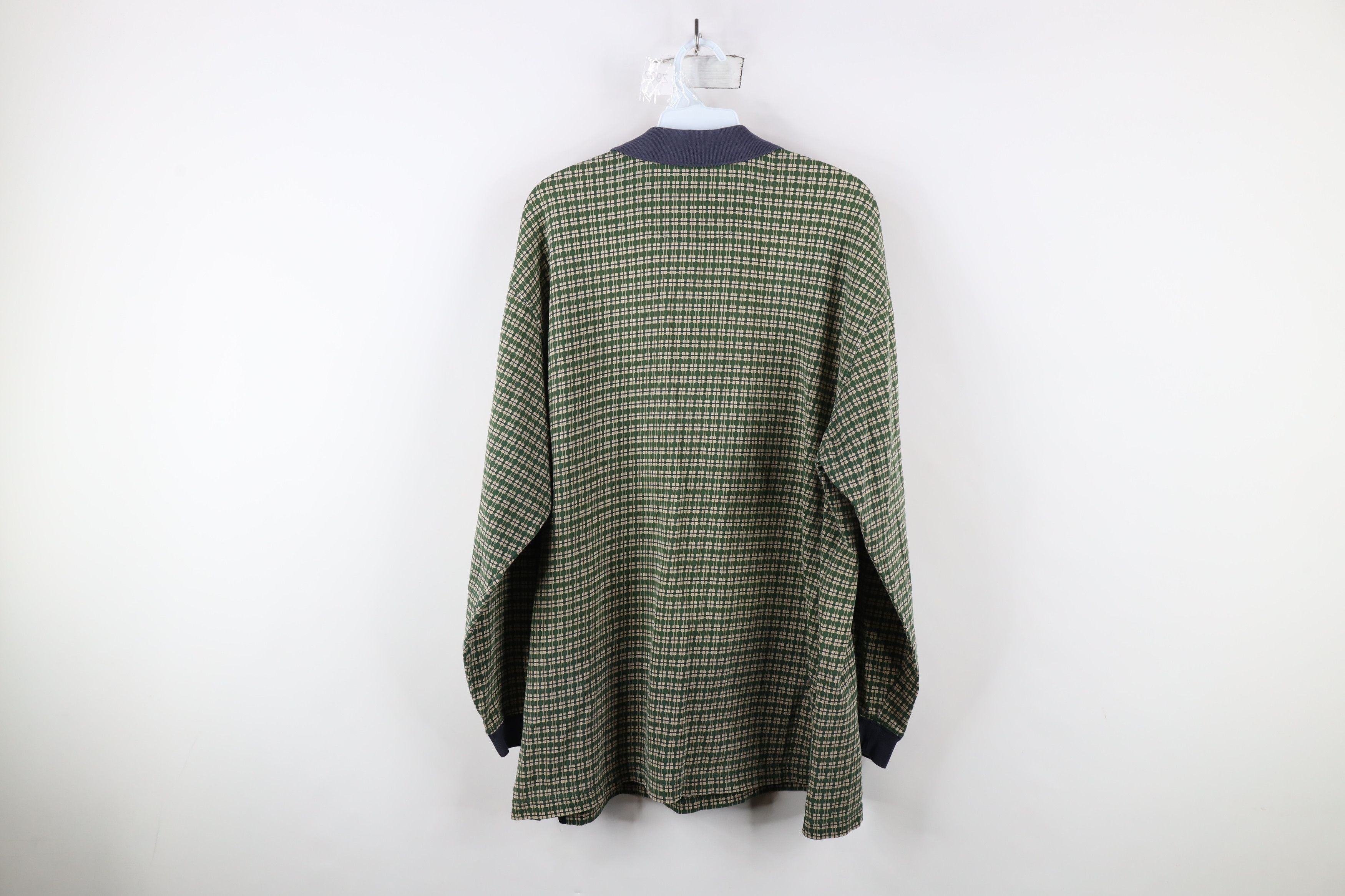 Ralph Lauren × Vintage Vintage 90s Chaps Ralph Lauren Geometric Long Sleeve Polo Size US L / EU 52-54 / 3 - 10 Thumbnail
