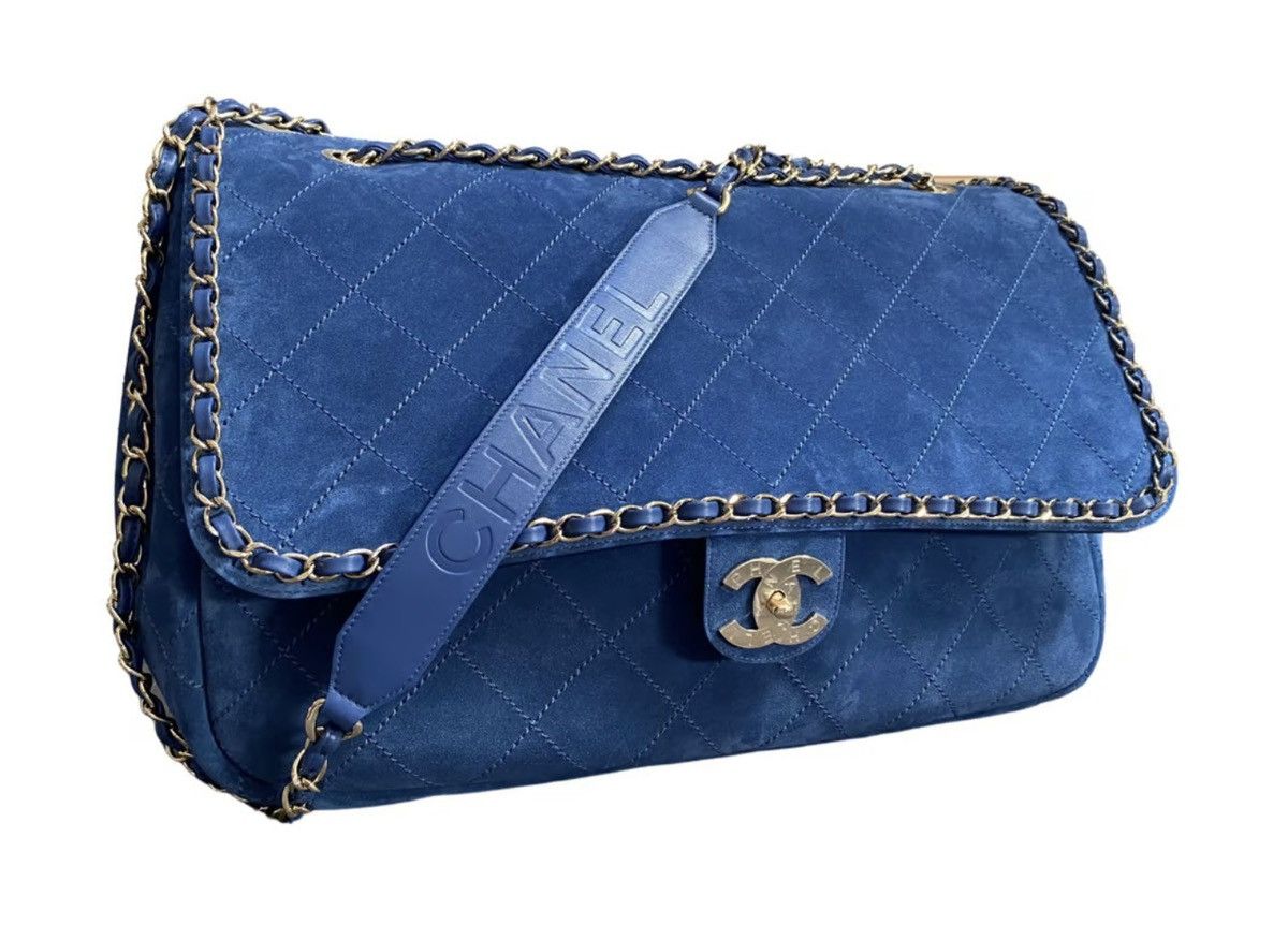 Chanel Pharrell CHANEL x Pharrell Williams Suede Lambskin XXL Flap Bag Black Grailed
