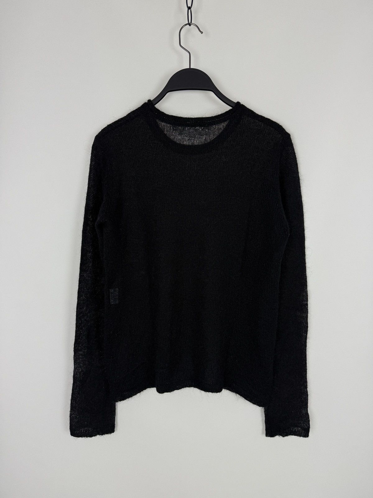 Vintage Y2K Vintage New Scene Black Mohair Blend Mesh Knit Sweater Size M / US 6-8 / IT 42-44 - 10 Thumbnail