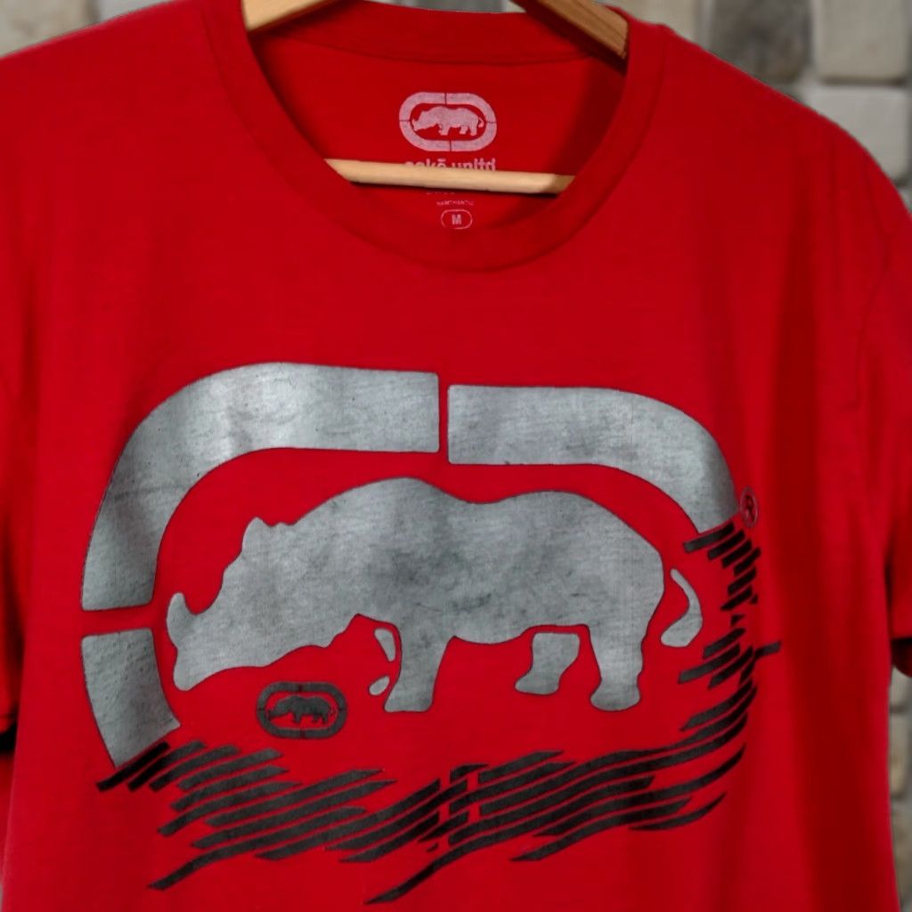 Ecko Unltd. Ecko Unltd T-Shirt Men Medium Short Sleeve Cotton Red Rhino Graphic Streetwear Hip Hop Y2K Size US M / EU 48-50 / 2 - 1 Thumbnail