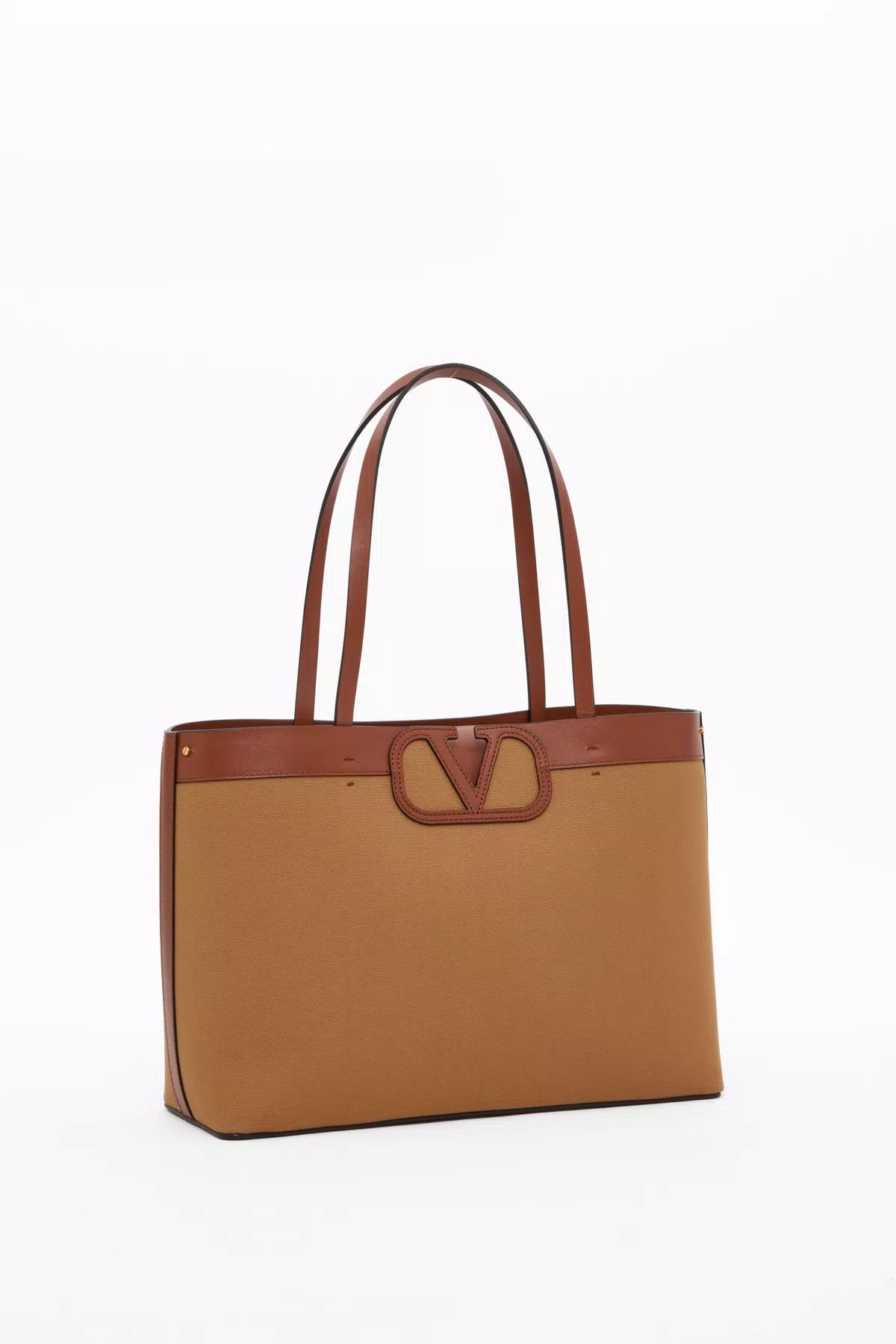 Valentino oc11z0725 Size:OS/Canvas And Calfskin Shopping Bag in Brown Size ONE SIZE - 2 Thumbnail