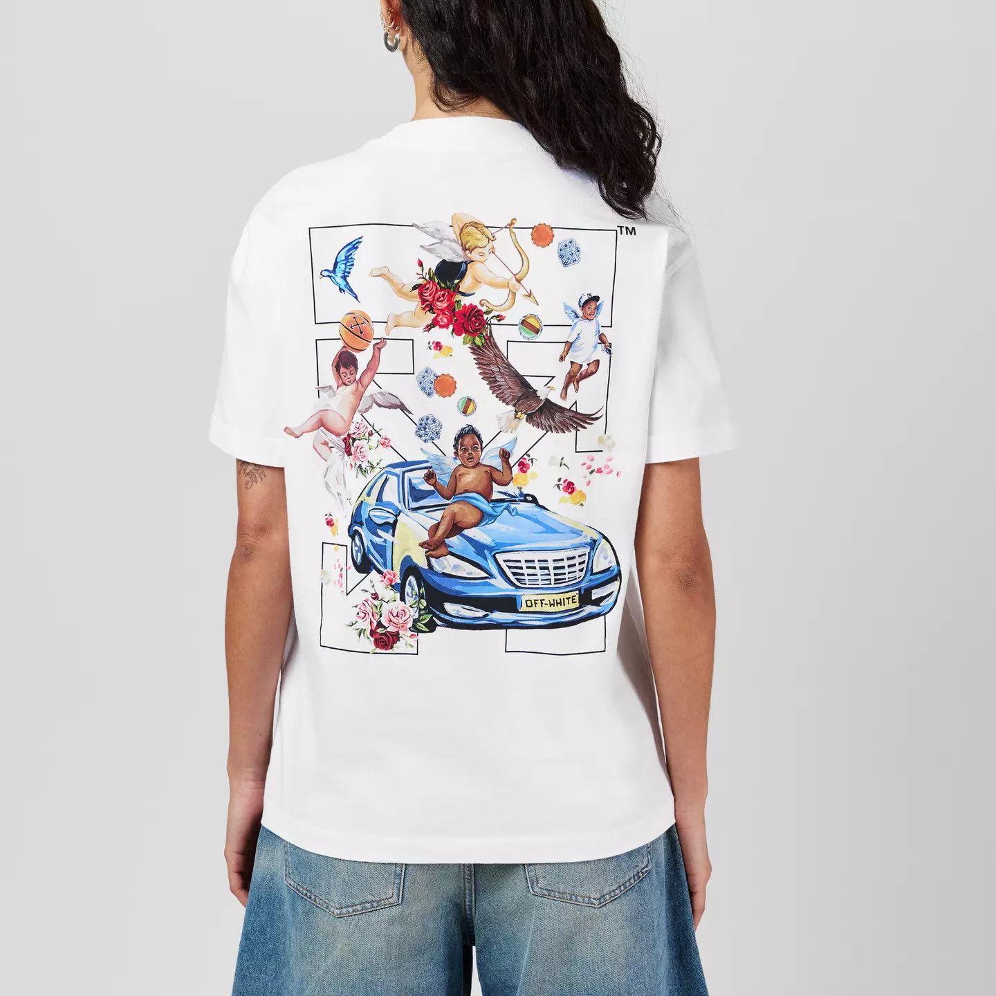 Off-White o1y1225 Crewneck T-Shirt in White Size XS / US 0-2 / IT 36-38 - 5 Thumbnail