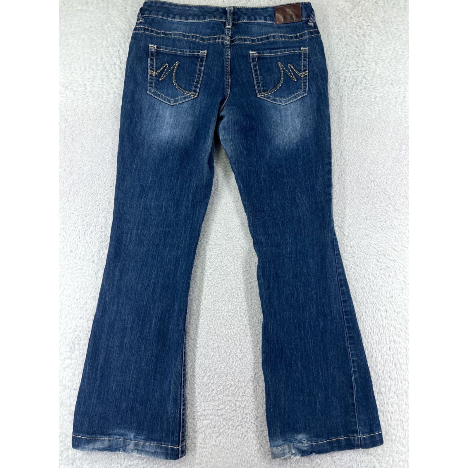 Vintage Maurices Jeans Womens 9 Blue Denim Bootcut Embroidered Cotton Blend Size 30" / US 8 / IT 44 - 2 Thumbnail