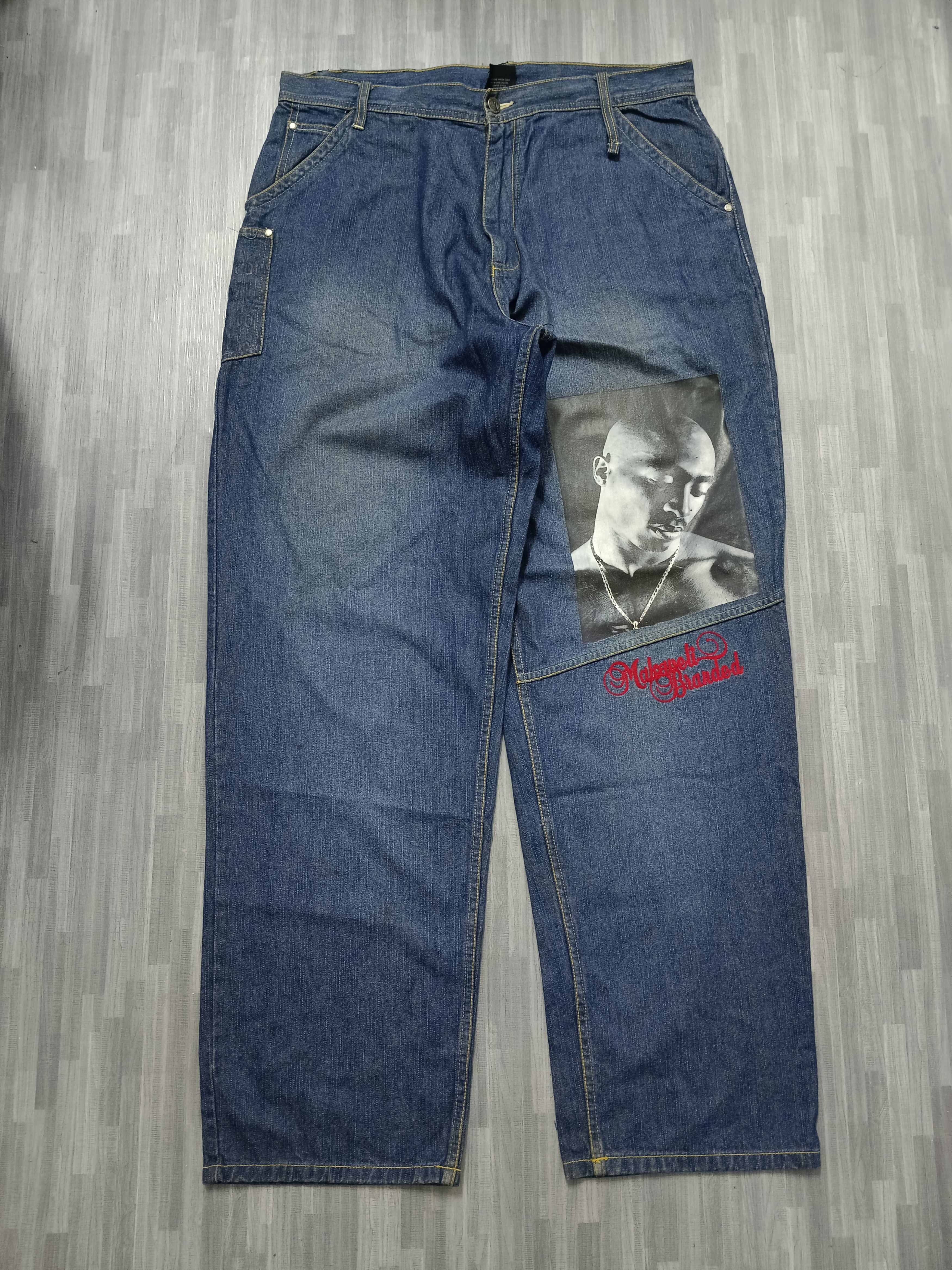 Makaveli AMERICAN ICON RAPPER TUPAC DENIM PANTS Size US 38 / EU 54 - 2 Thumbnail
