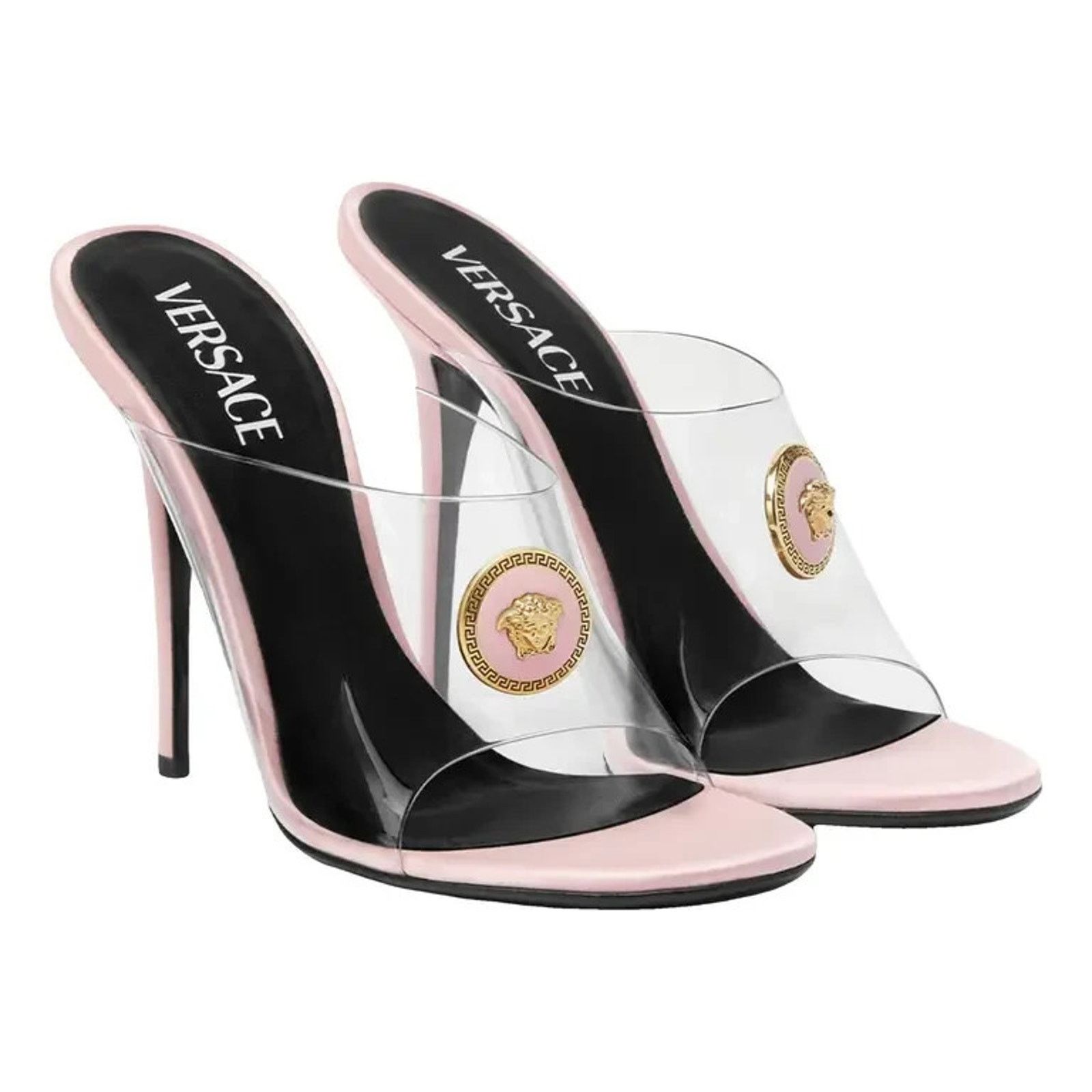 Versace VERSACE PINK SILK MEDUSA HEAD GREEK KEY PUMPS 39.5 9.5 ITALY Size US 9.5 / IT 39.5 - 6 Thumbnail