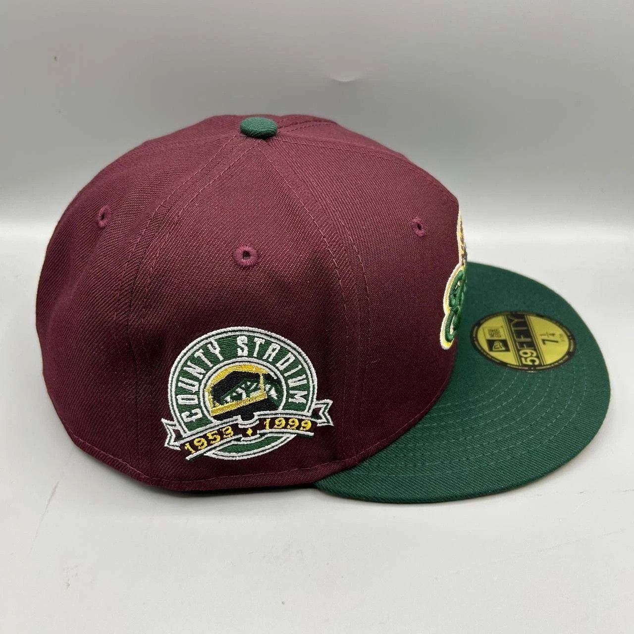 New Era Milwaukee Brewers Hat Men 7 1/4 Red Green MLB Fitted Cap New Size ONE SIZE - 7 Thumbnail