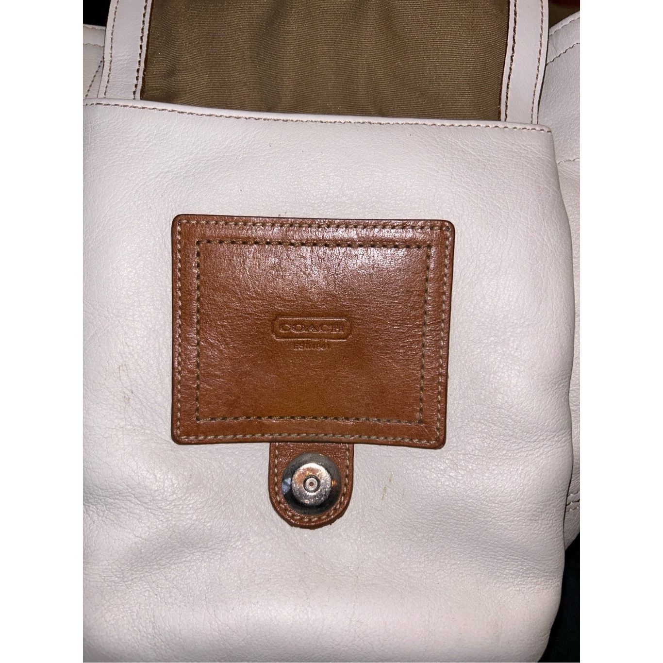 Coach Coach Cream Leather Large Shoulder Bag Soho Double Front Poc Size ONE SIZE - 5 Thumbnail