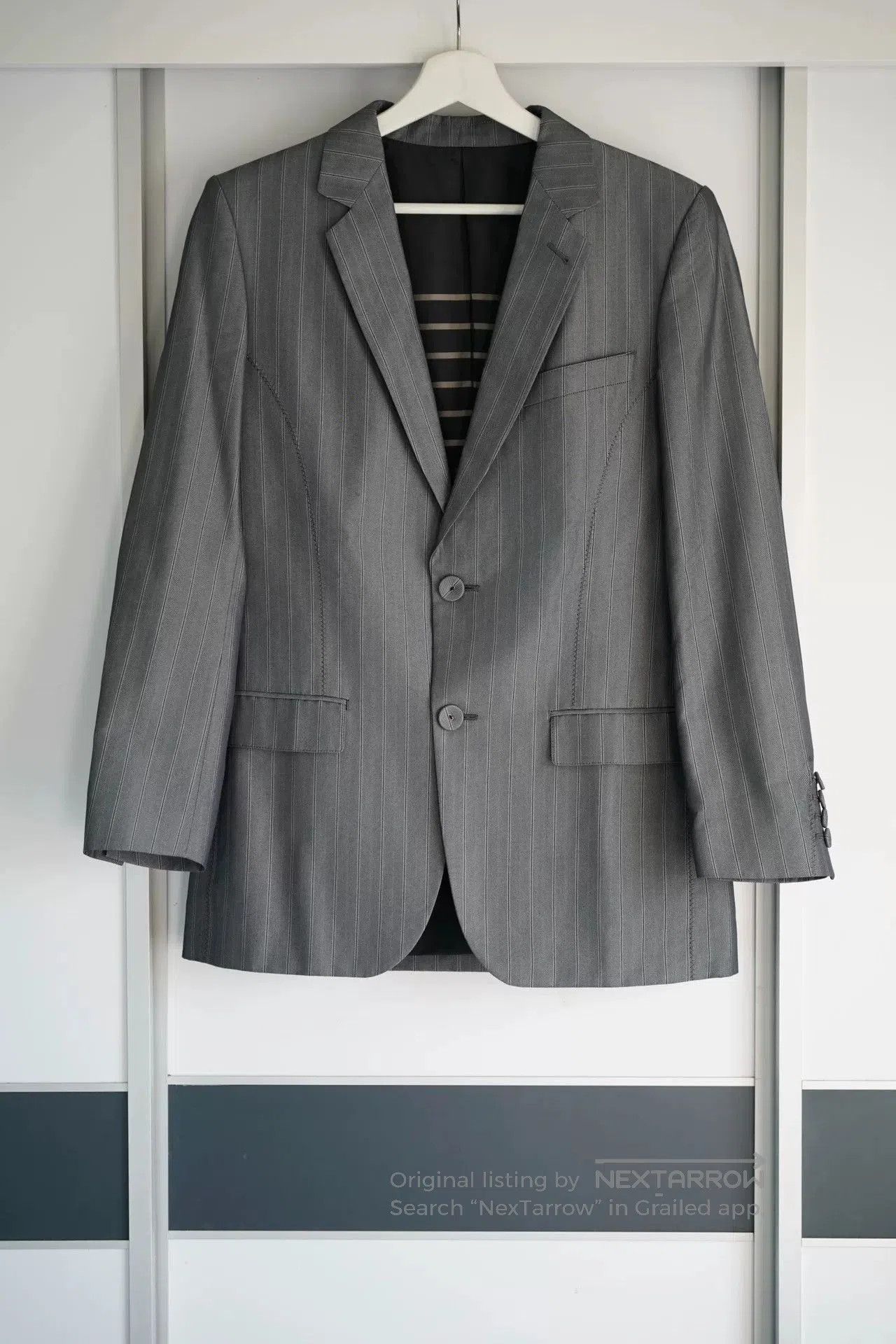 Jean Paul Gaultier gray striped suit by Jean Paul Gaultier. Size US L / EU 52-54 / 3 - 1 Thumbnail