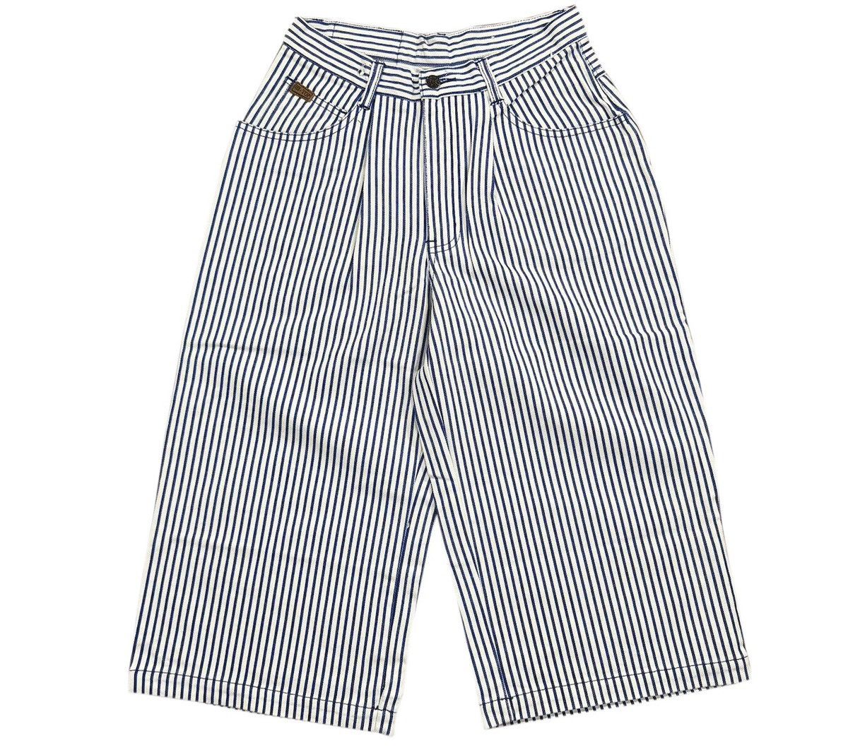 Vintage Vintage Hi Top Striped Jean Shorts (Size 29) Size US 29 - 1 Thumbnail