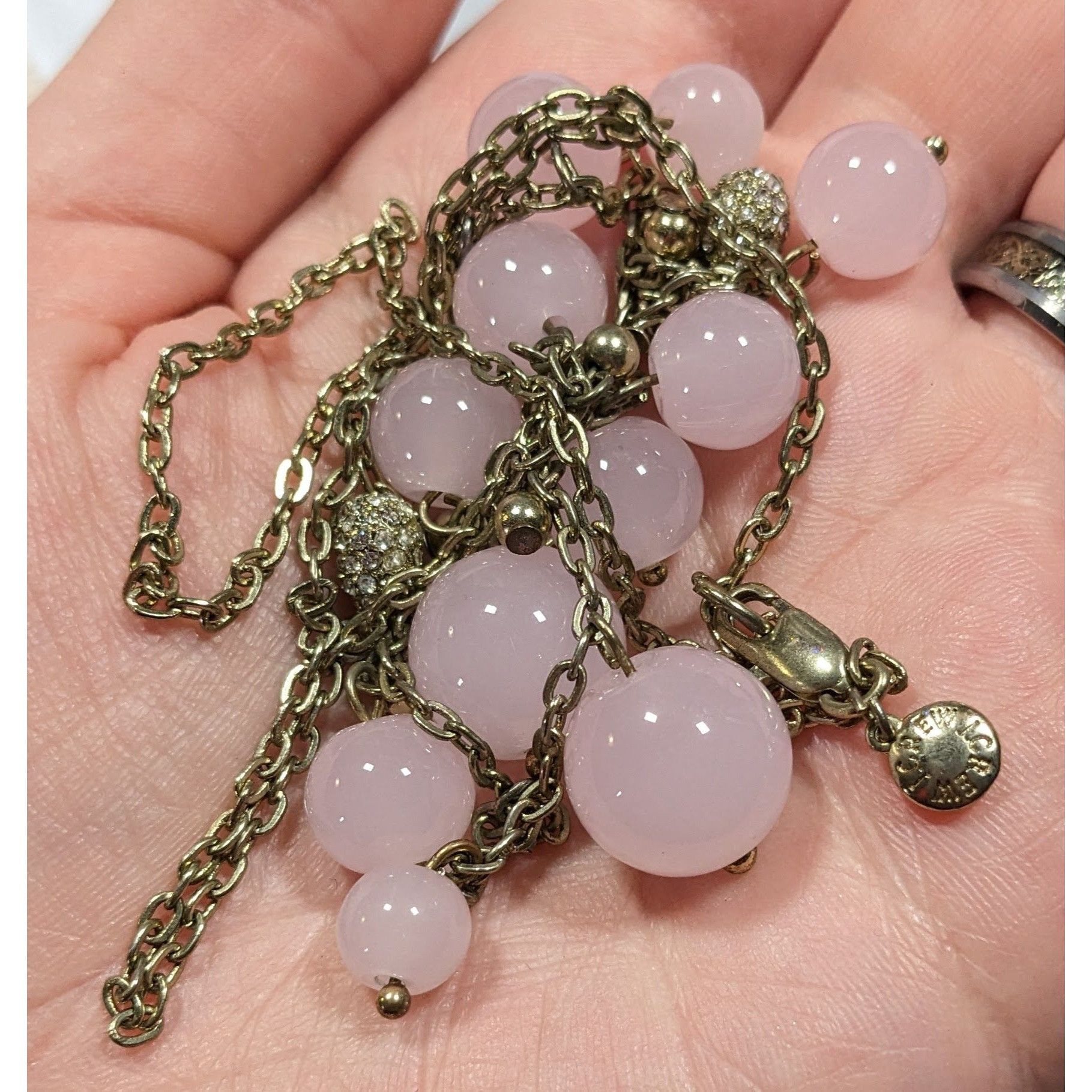 J.Crew J.Crew Coquette Preppy Rose Quartz And Rhinestone Charm Neck Size ONE SIZE - 3 Thumbnail
