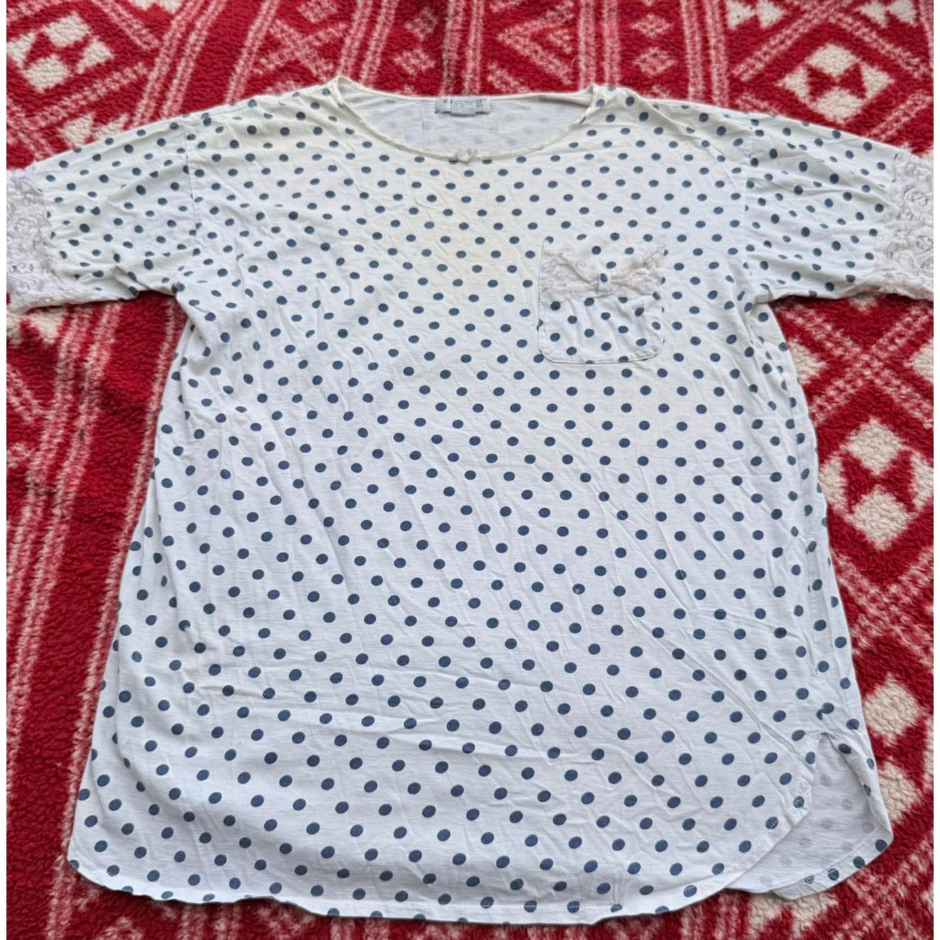 Other VTG B.G. Street Intimate Tunic Top One Size L Blue Polka Dot Size L / US 10 / IT 46 - 1 Thumbnail