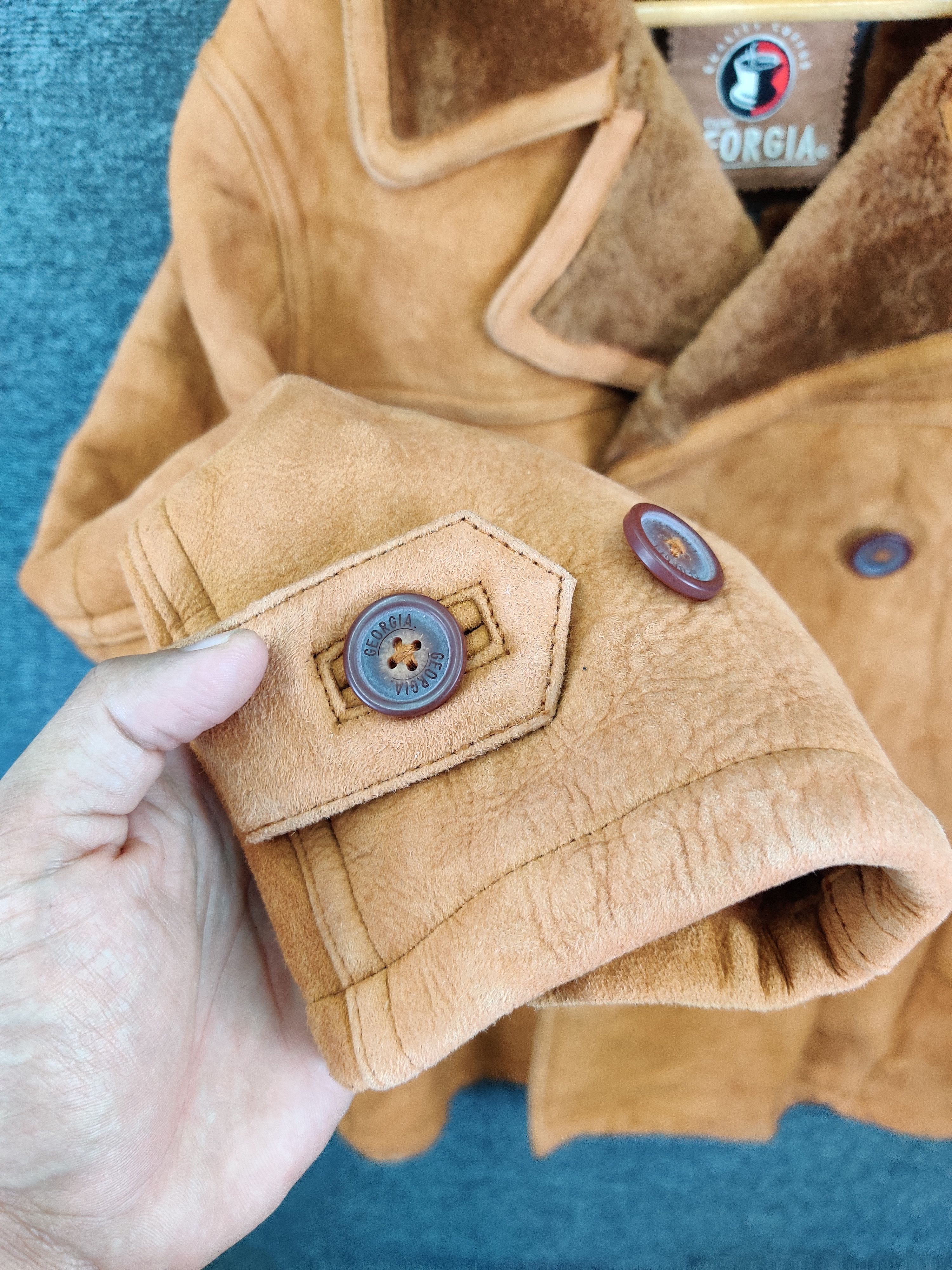 Leather Vintage Georgia Sheepskin Coat Leather Jacket Size US L / EU 52-54 / 3 - 12 Thumbnail