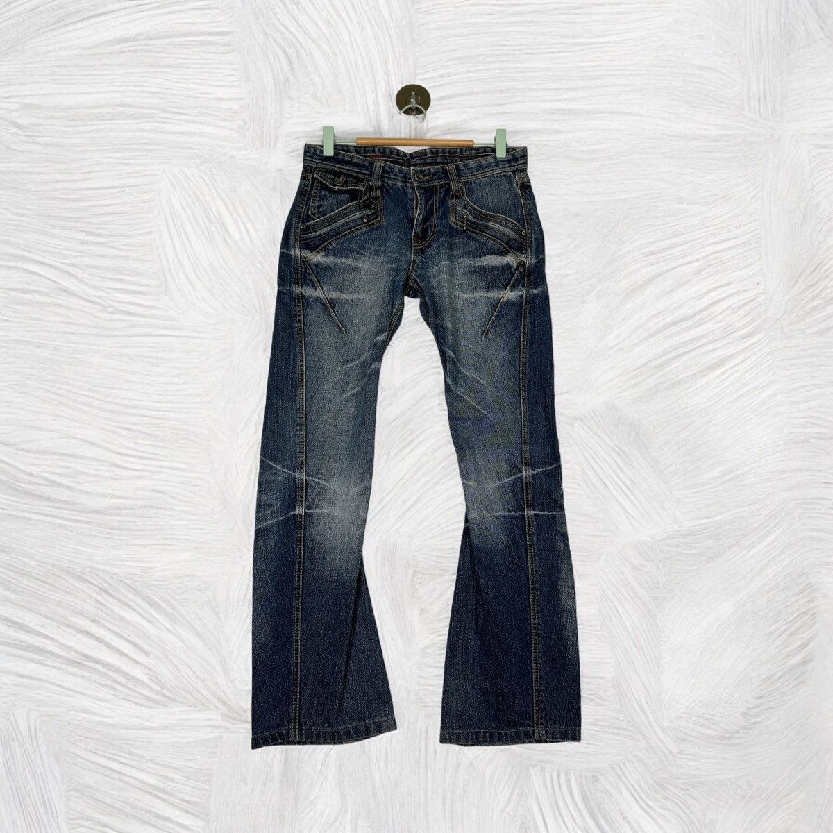 If Six Was Nine × Le Grande Bleu (L.G.B.) × Nicole Club FLARE NICOLE CLUB FOR MEN MUD WASH BOOT CUT DENIM Size US 30 / EU 46 - 1 Thumbnail