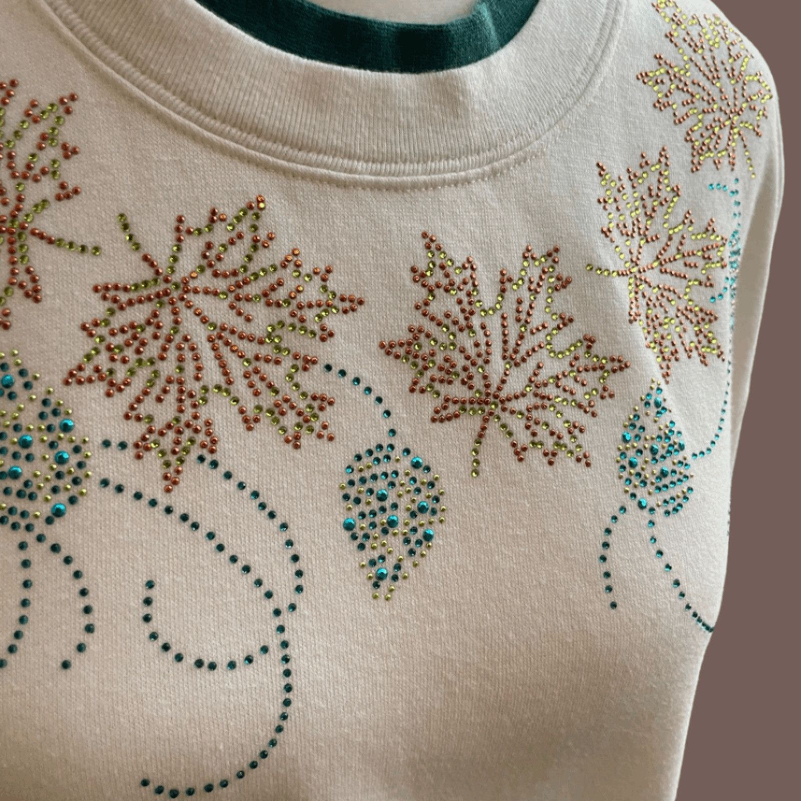 Vintage VTG Pullover Sweater Trilllogy Morning Sun Snowflake Beaded Size M / US 6-8 / IT 42-44 - 3 Thumbnail