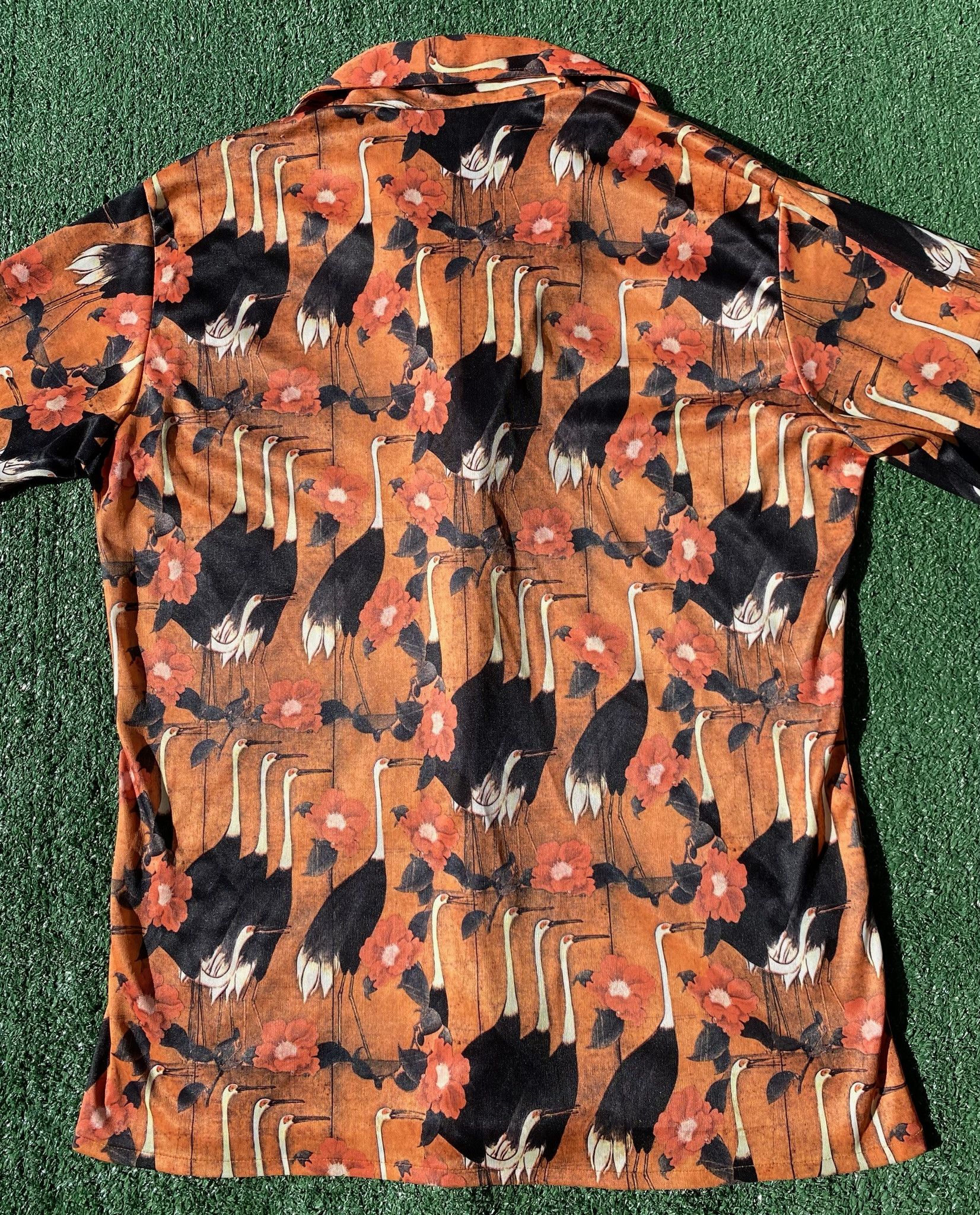 Vintage 70s Pierre La Grande Donegal Cranes Button Up Shirt Large Size US L / EU 52-54 / 3 - 9 Thumbnail