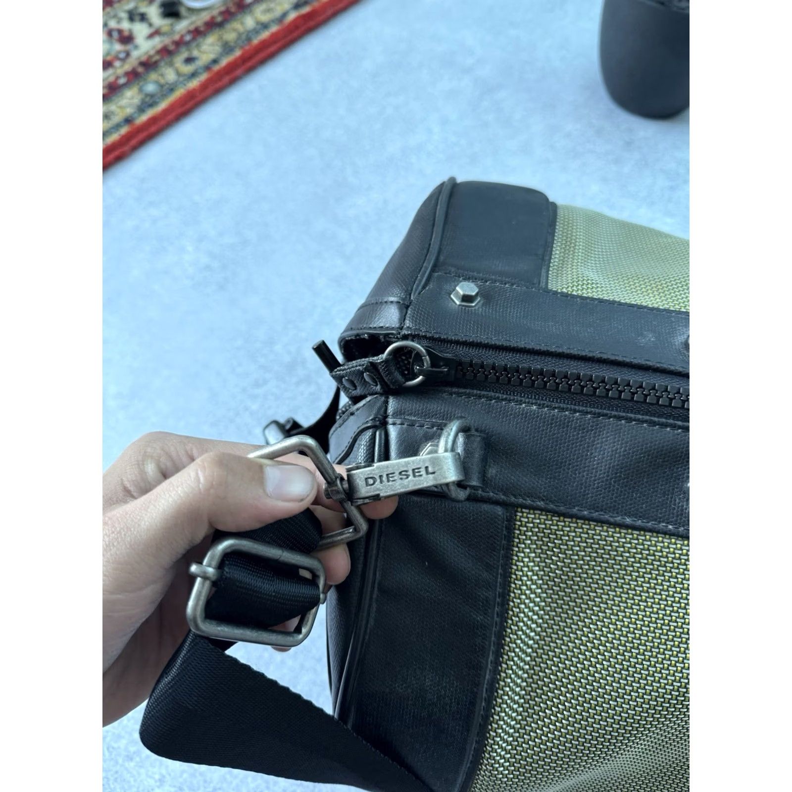 Diesel VINTAGE Diesel Travel Bag Sling Bag 90s Gray Green Large Men's Tote Bag Size ONE SIZE - 5 Thumbnail
