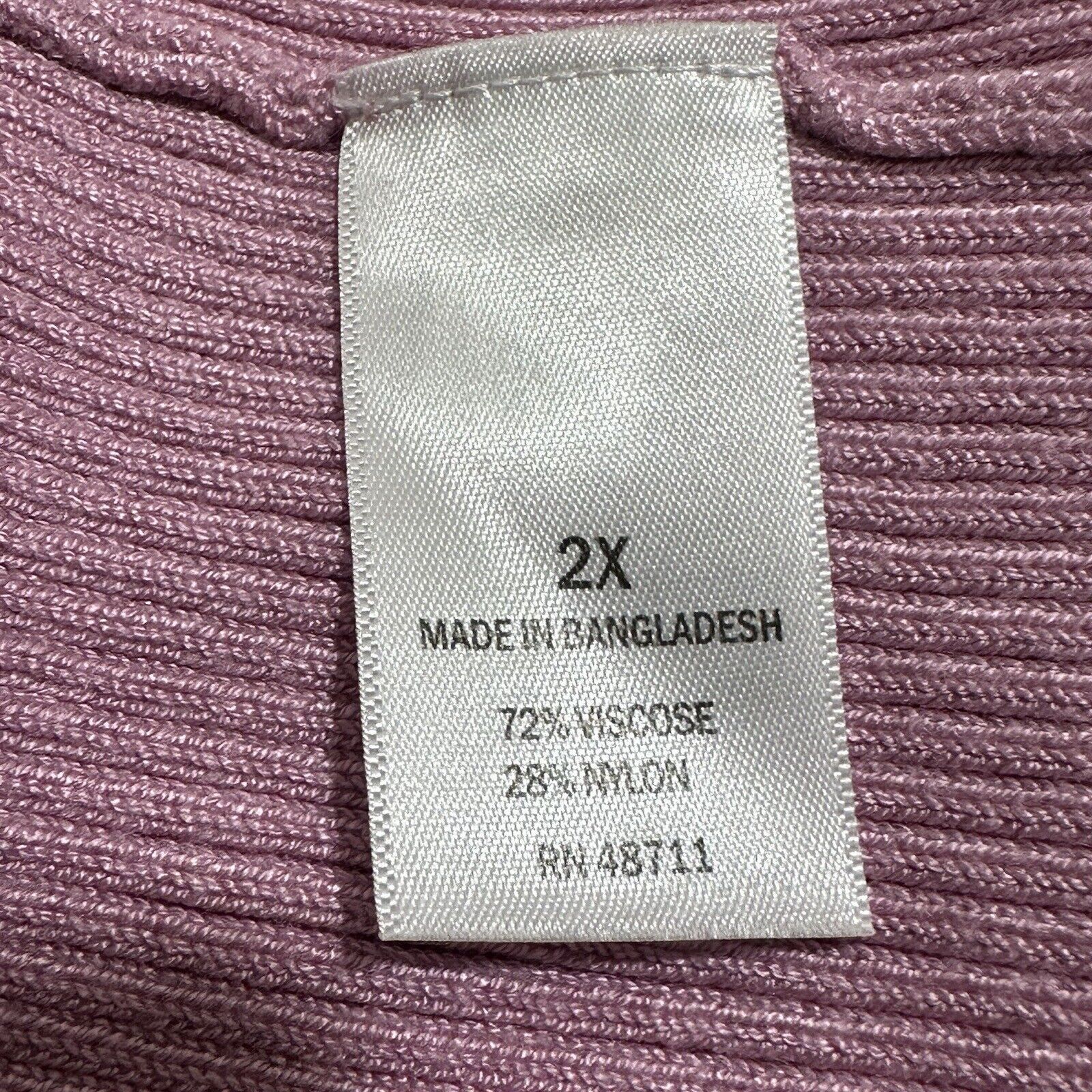 Other Ophelia Roe 2X Scoop Neck Ribbed Stretch Pullover Sweater Size XXL / US 16-18 / IT 52-54 - 4 Thumbnail