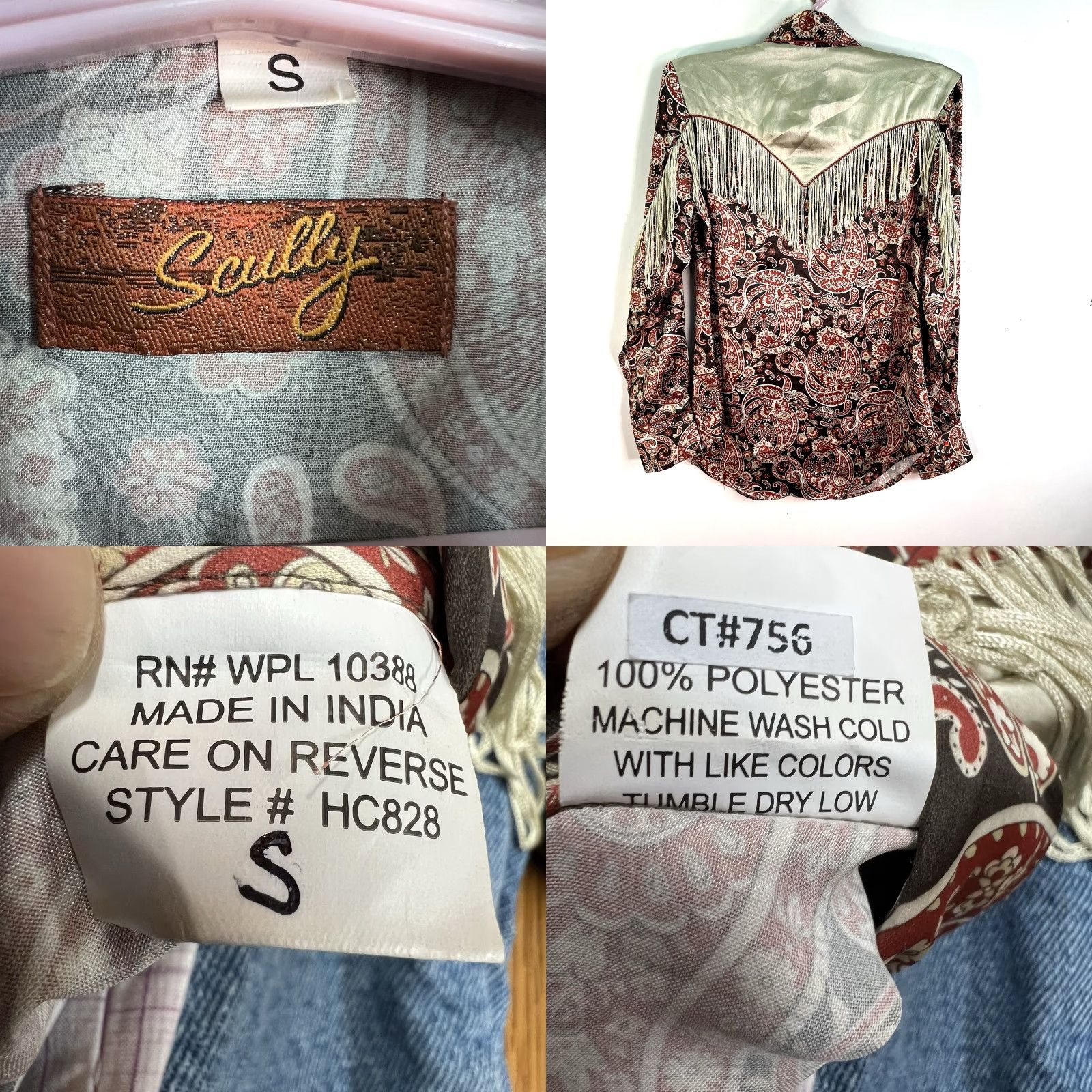 Scully Scully Western Floral Fringe Button Shirt Women Size S Beige Size S / US 4 / IT 40 - 8 Thumbnail
