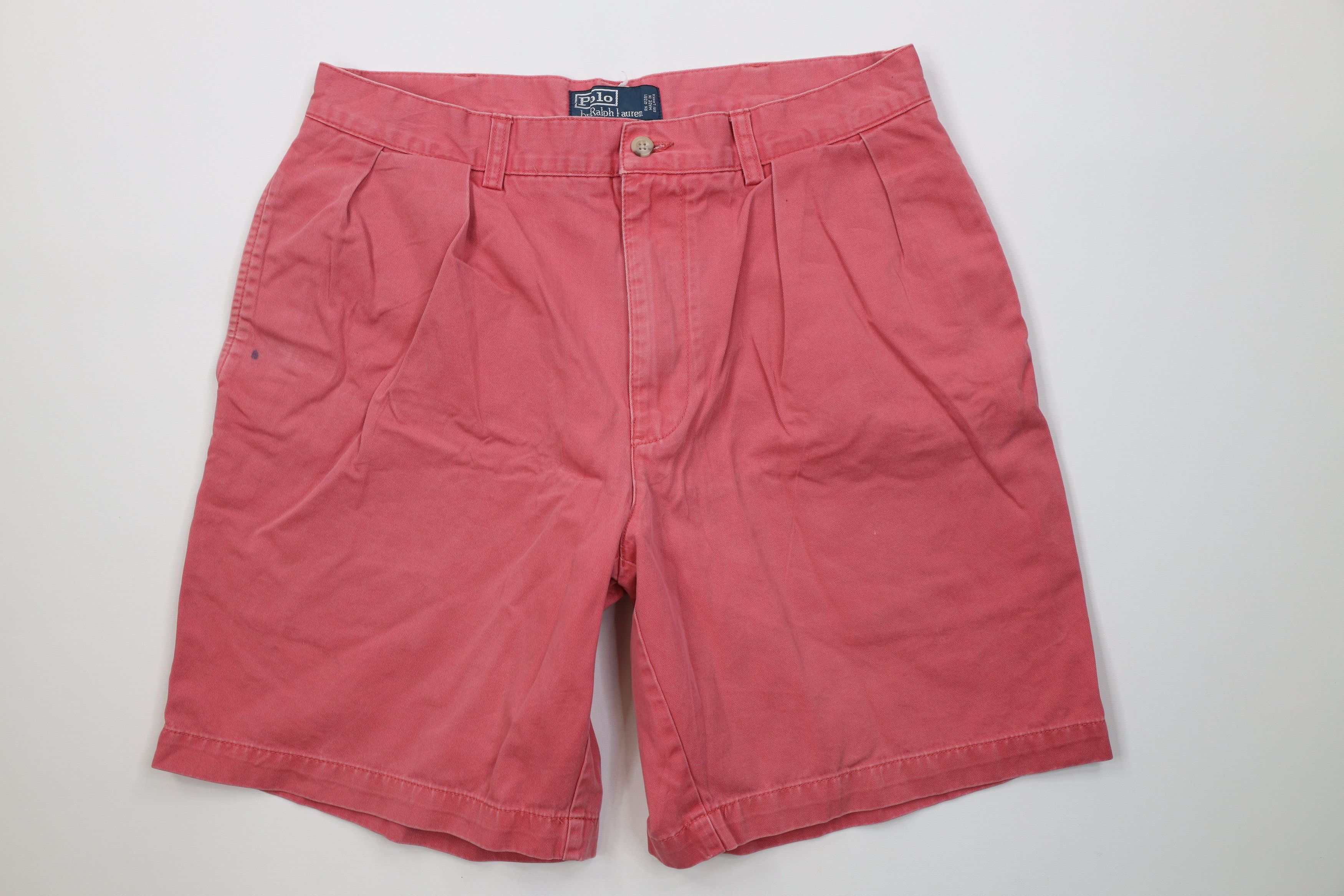 Ralph Lauren Vintage 90s Ralph Lauren Above Knee Chino Golf Shorts Pink Size US 34 / EU 50 - 1 Thumbnail