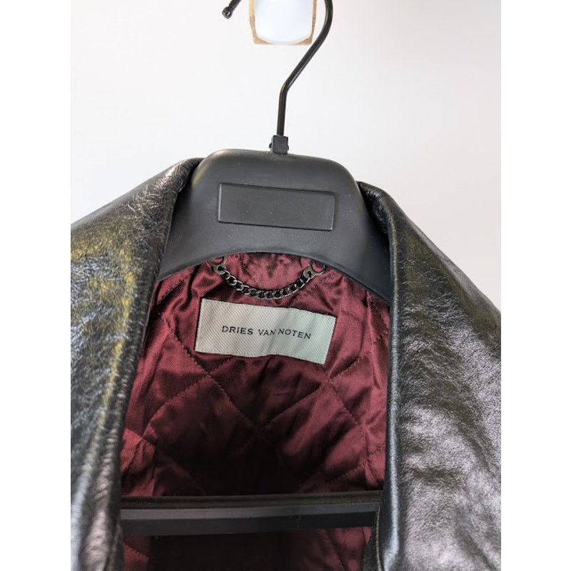 Dries Van Noten o1rshd1 Vintage Lodz Leather Biker Jacket in Black Size US M / EU 48-50 / 2 - 12 Thumbnail