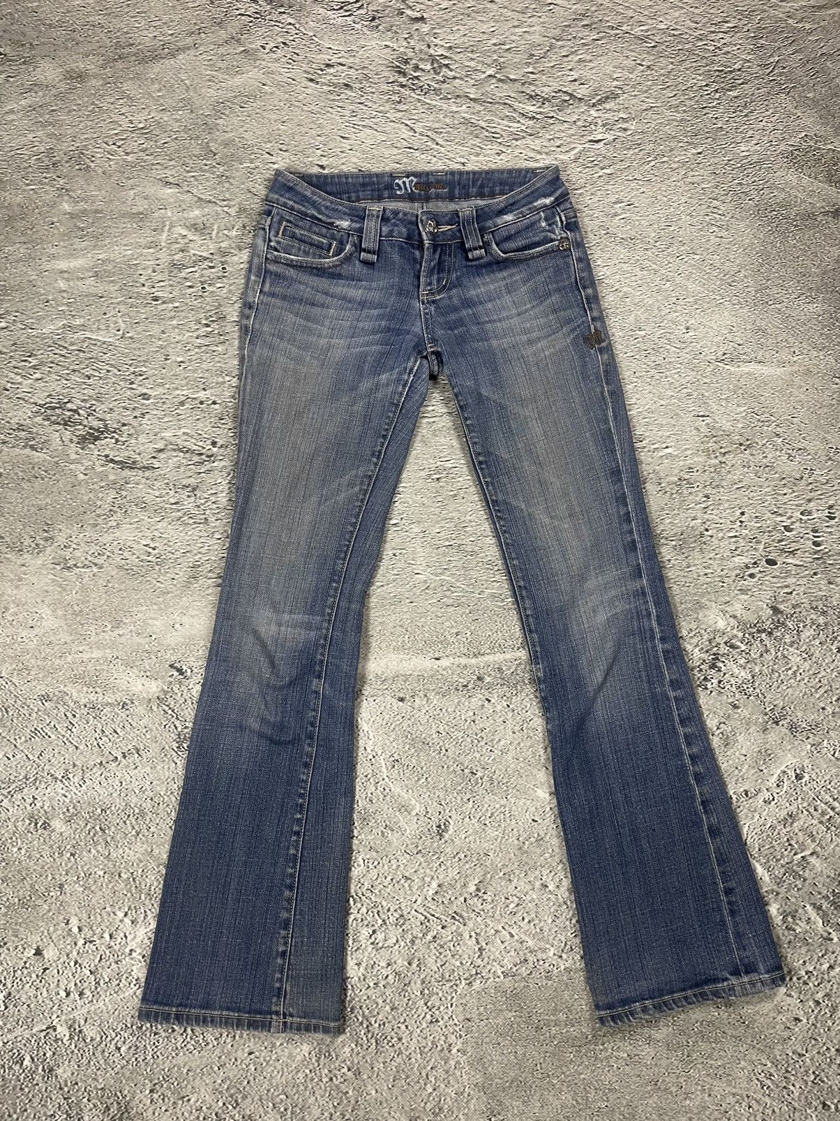 Miss Me Miss Me flared bootcut white stitching denim vintage y2k Size 24" / US 00 / IT 34 - 5 Thumbnail