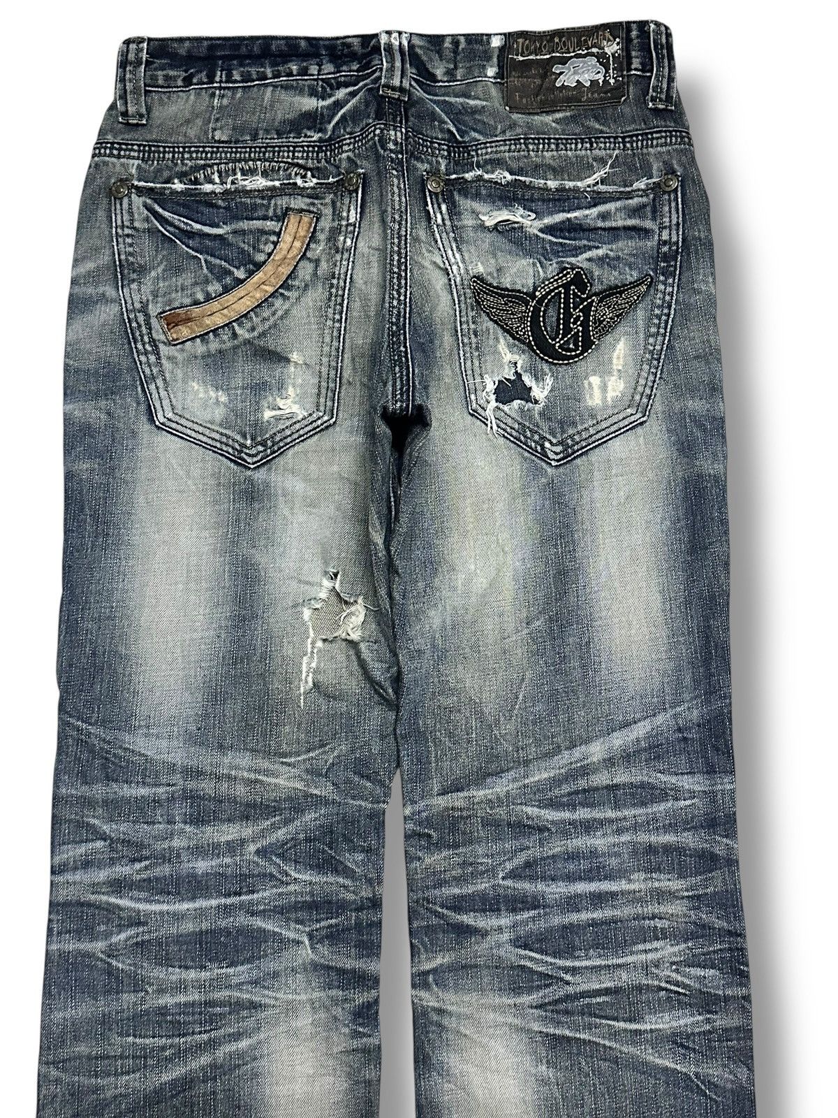 Japanese Brand Tokyo Boulevard Vintage Distressed Embroidered Baggy Faded Size US 32 / EU 48 - 5 Thumbnail