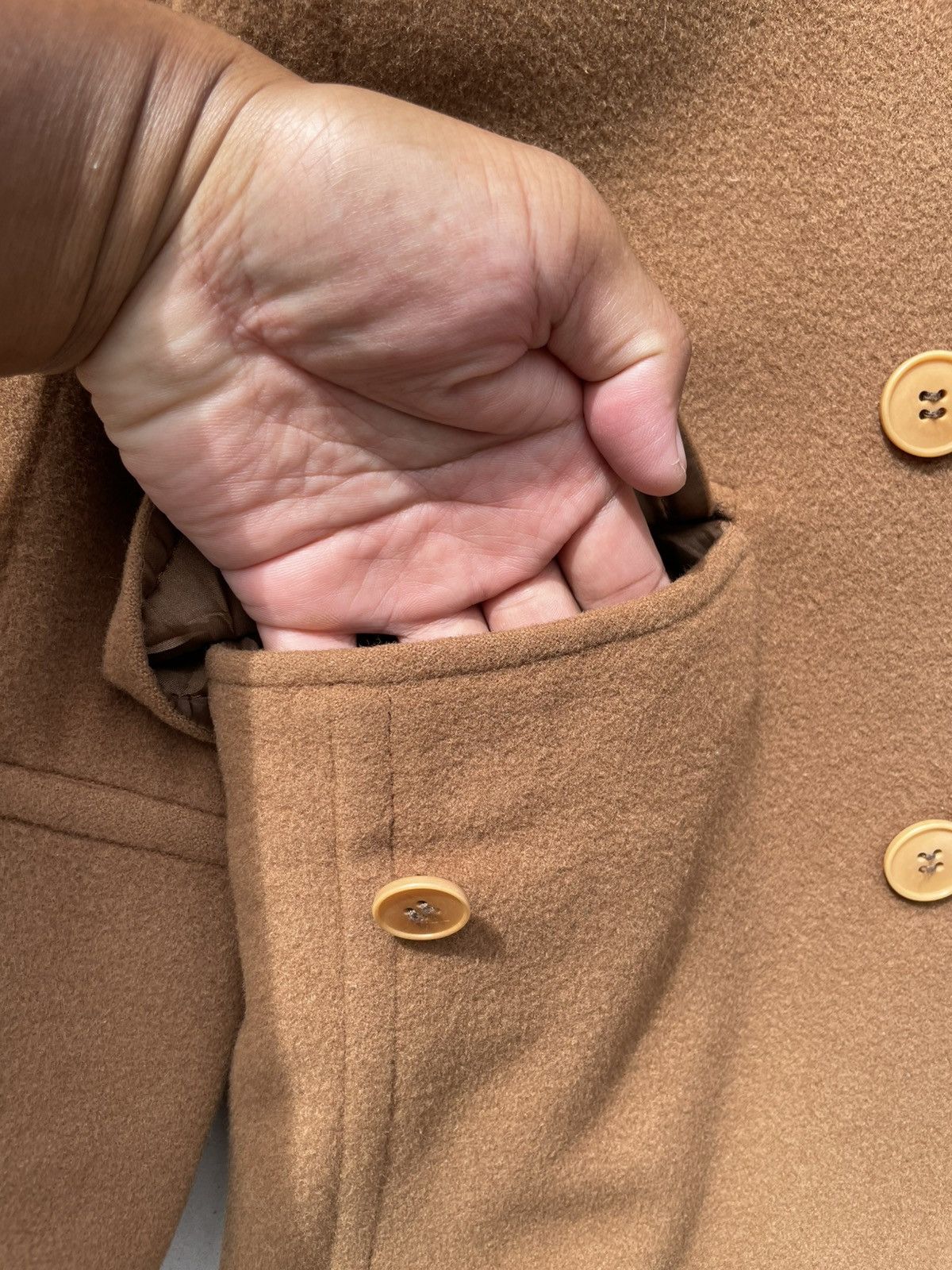RARE🔥 Brown Calvin Klein Wool Peacoat With Faux Fur Collar