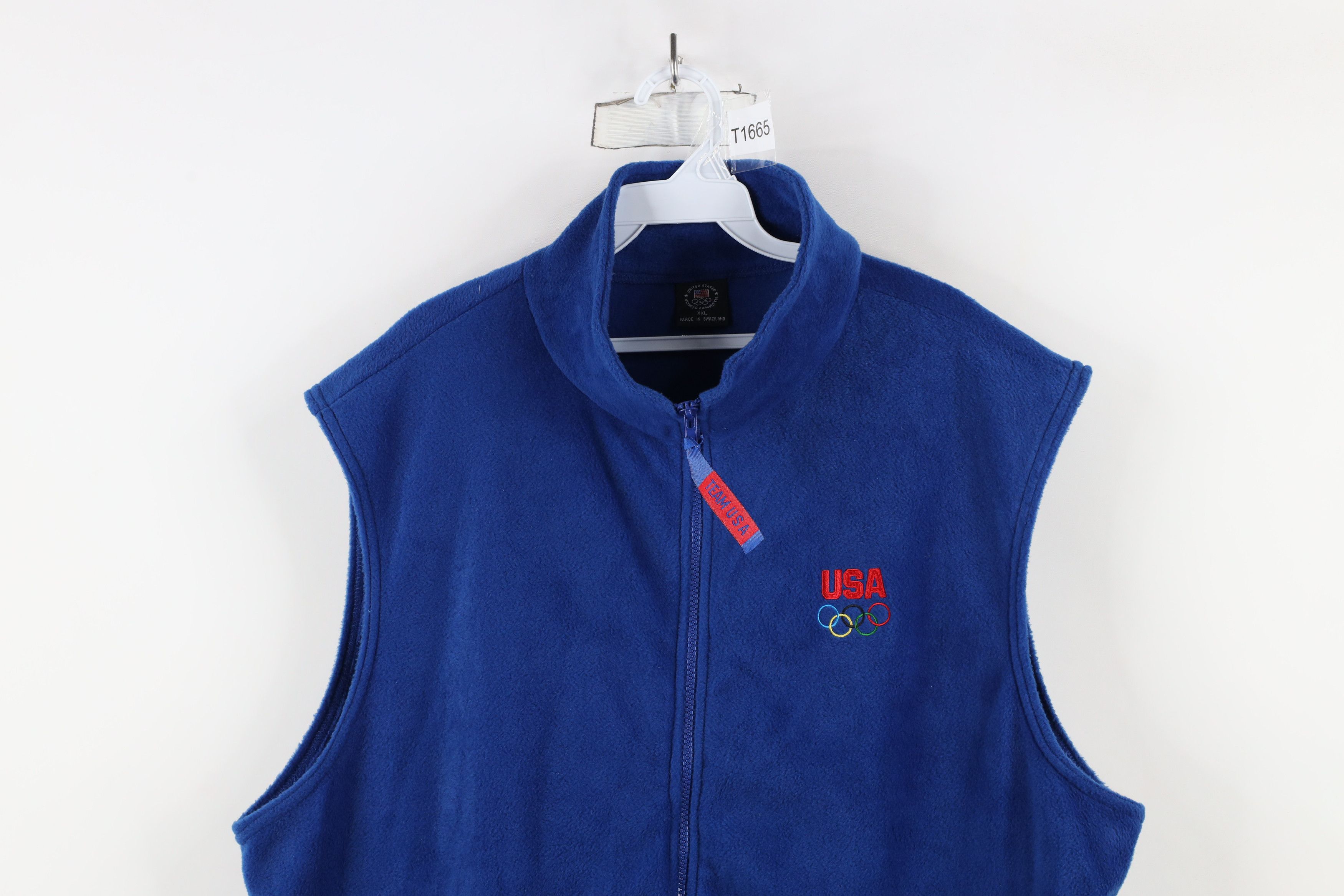 Vintage Vintage 90s USA Olympics Full Zip Fleece Vest Jacket Blue Size US XXL / EU 58 / 5 - 2 Thumbnail