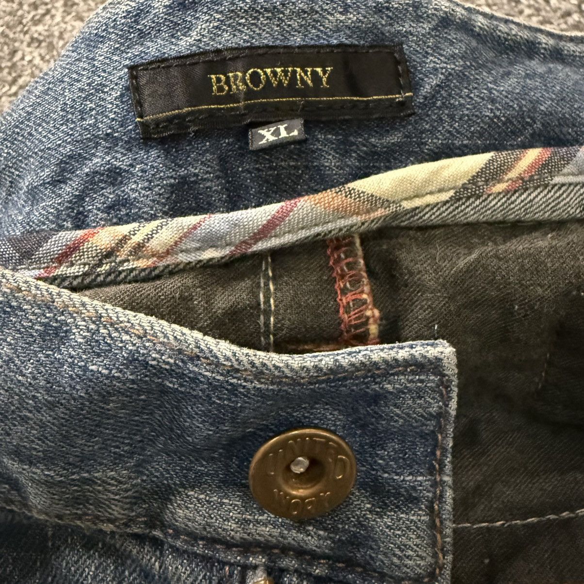 Seditionaries 🔥🔥 Y2K Baggy Flared Tweet Browny United Work Jeans Size US 33 - 15 Thumbnail