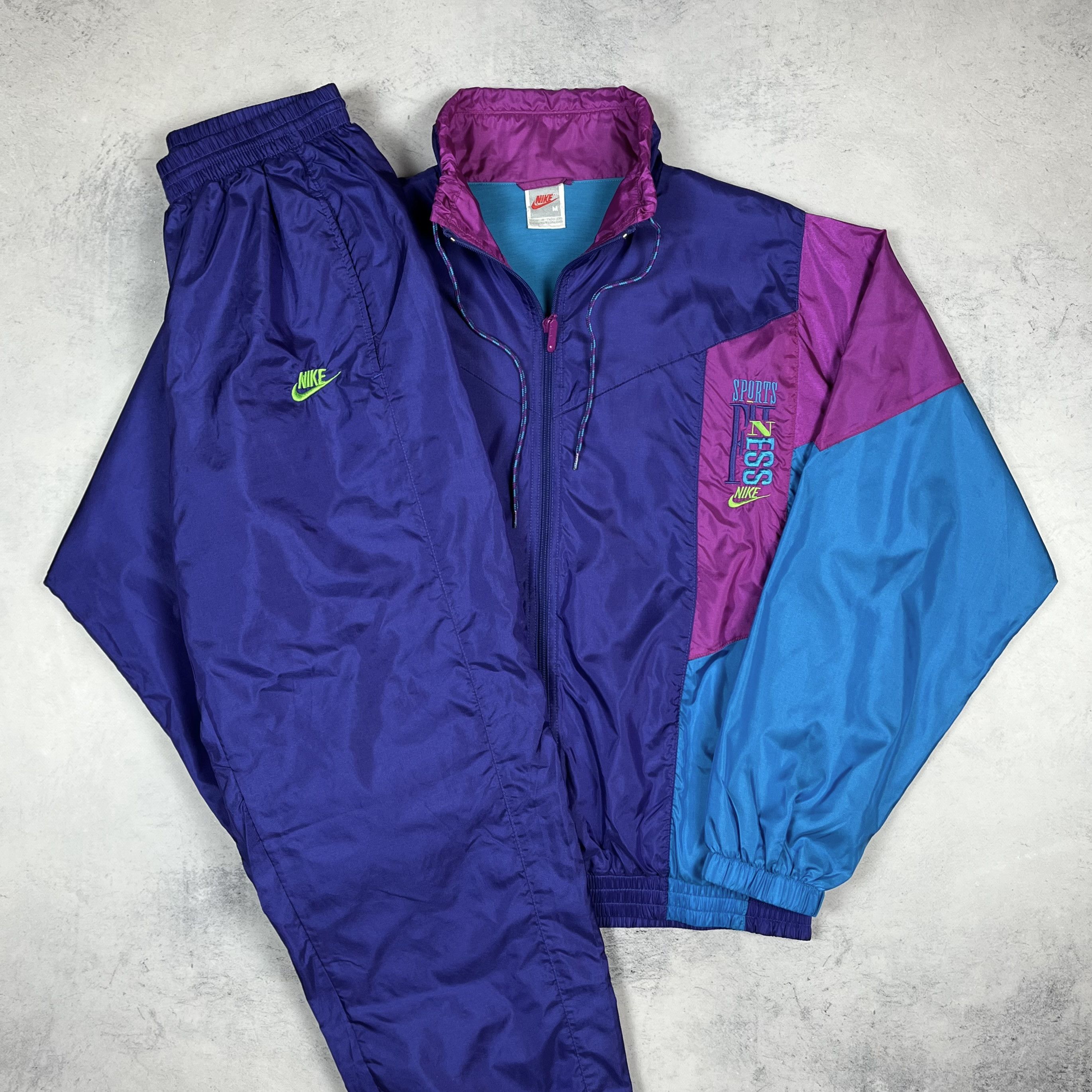 Nike Vintage Nike Nylon Retro Tracksuit Jacket+Pants 90’s Size US M / EU 48-50 / 2 - 2 Thumbnail