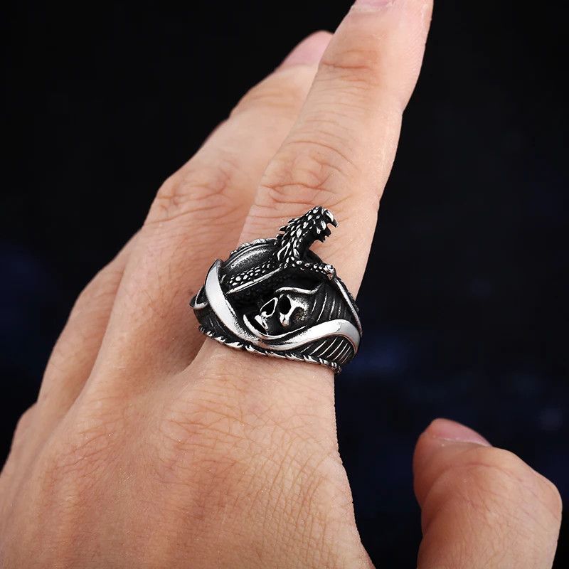 Japanese Brand × Jewelry × Vintage The Skull With Snake Ring Size ONE SIZE - 6 Thumbnail