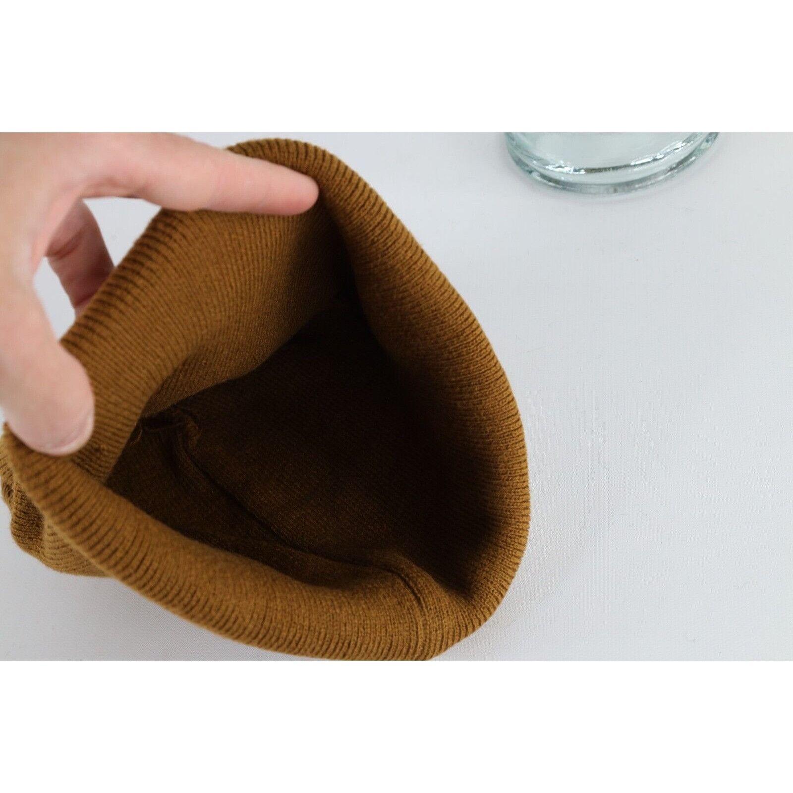 Dickies × Vintage Vintage Dickies Spell Out Box Logo Ribbed Knit Winter Beanie Size ONE SIZE - 6 Thumbnail