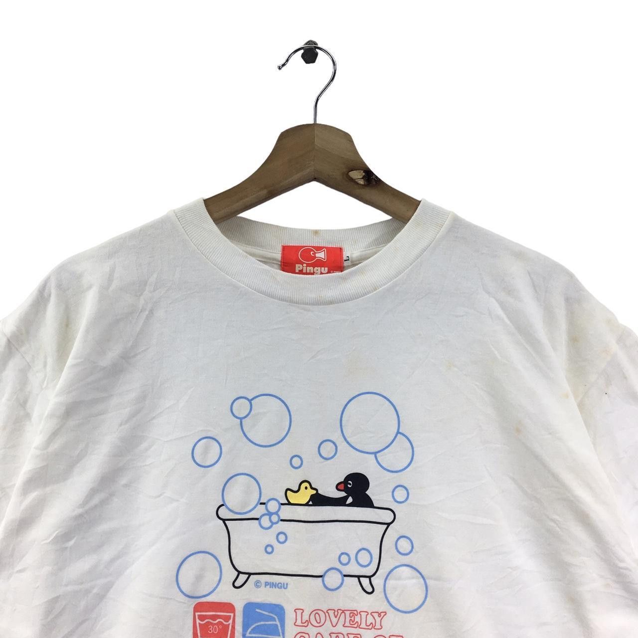 Vintage Vtg 90’ PINGU CARTOON SERIES Lovely Care Tee Size L / US 10 / IT 46 - 2 Thumbnail