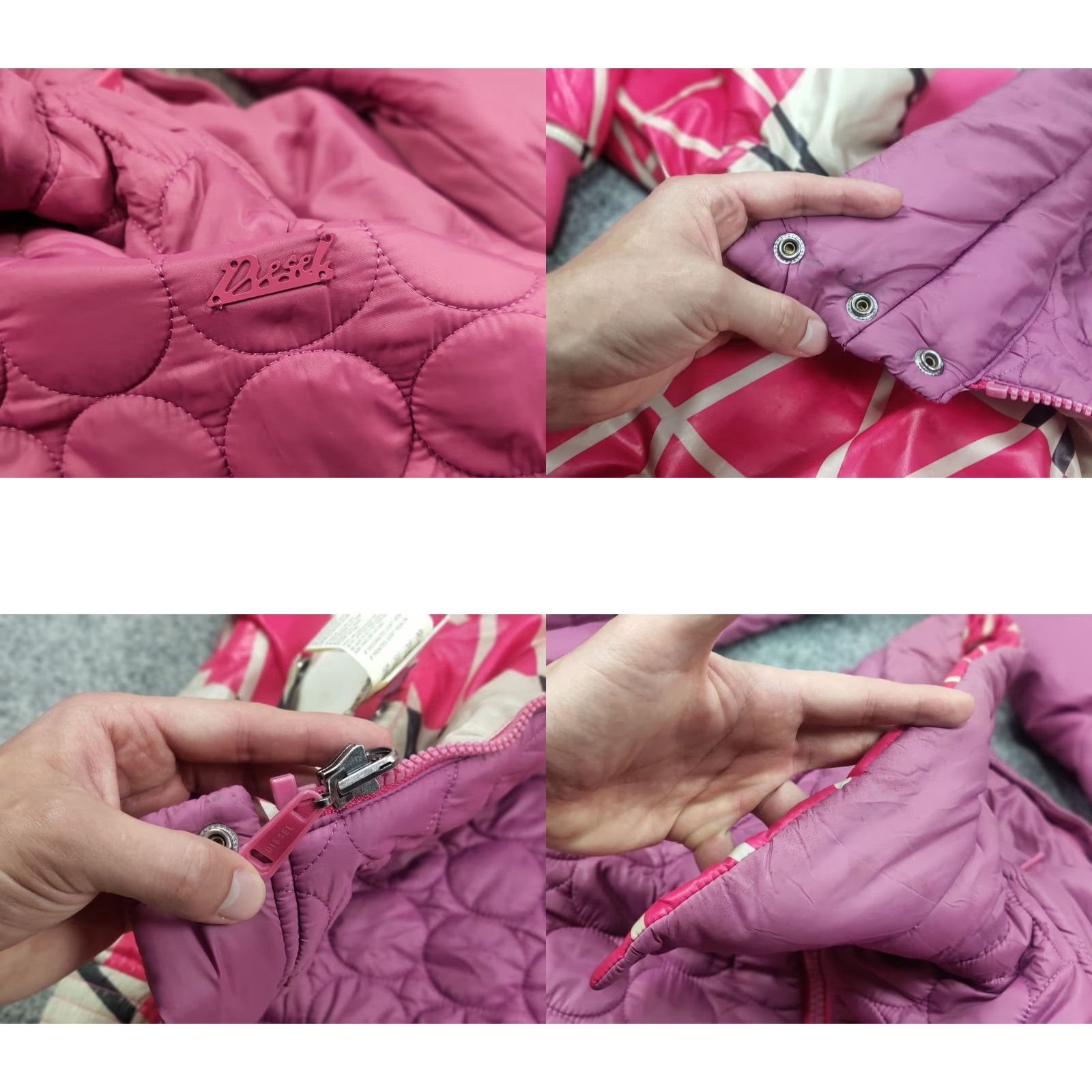 Diesel VINTAGE Diesel Y2K Style Reversible Quilted Zip Vest Jacket Women L Pink 90s Quilted Reversible Vest Jacket Size L / US 10 / IT 46 - 10 Thumbnail