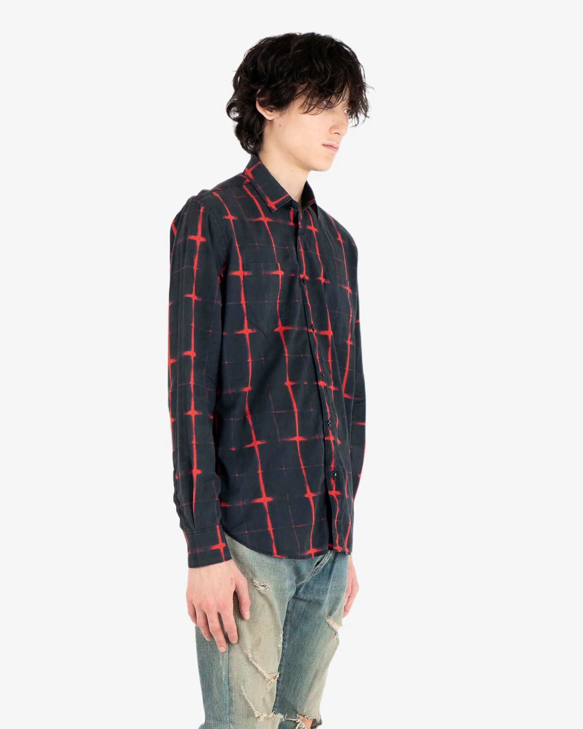 Saint Laurent Paris Red & Black Cotton Button Up Shirt Size US S / EU 44-46 / 1 - 3 Thumbnail