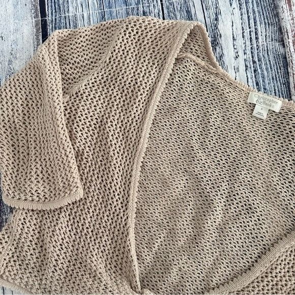 Other Vintage Christopher & Banks Beige Crochet Knit Tie Front Car Size S / US 4 / IT 40 - 4 Thumbnail
