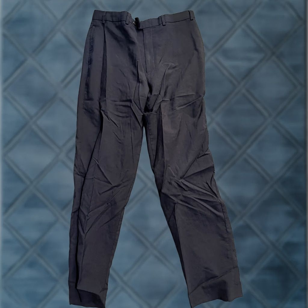 Ralph Lauren VINTAGE Lauren Ralph Lauren Flat Front Pants Comfort Navy Blue Men’s 36x32 Size US 36 / EU 52 - 1 Thumbnail