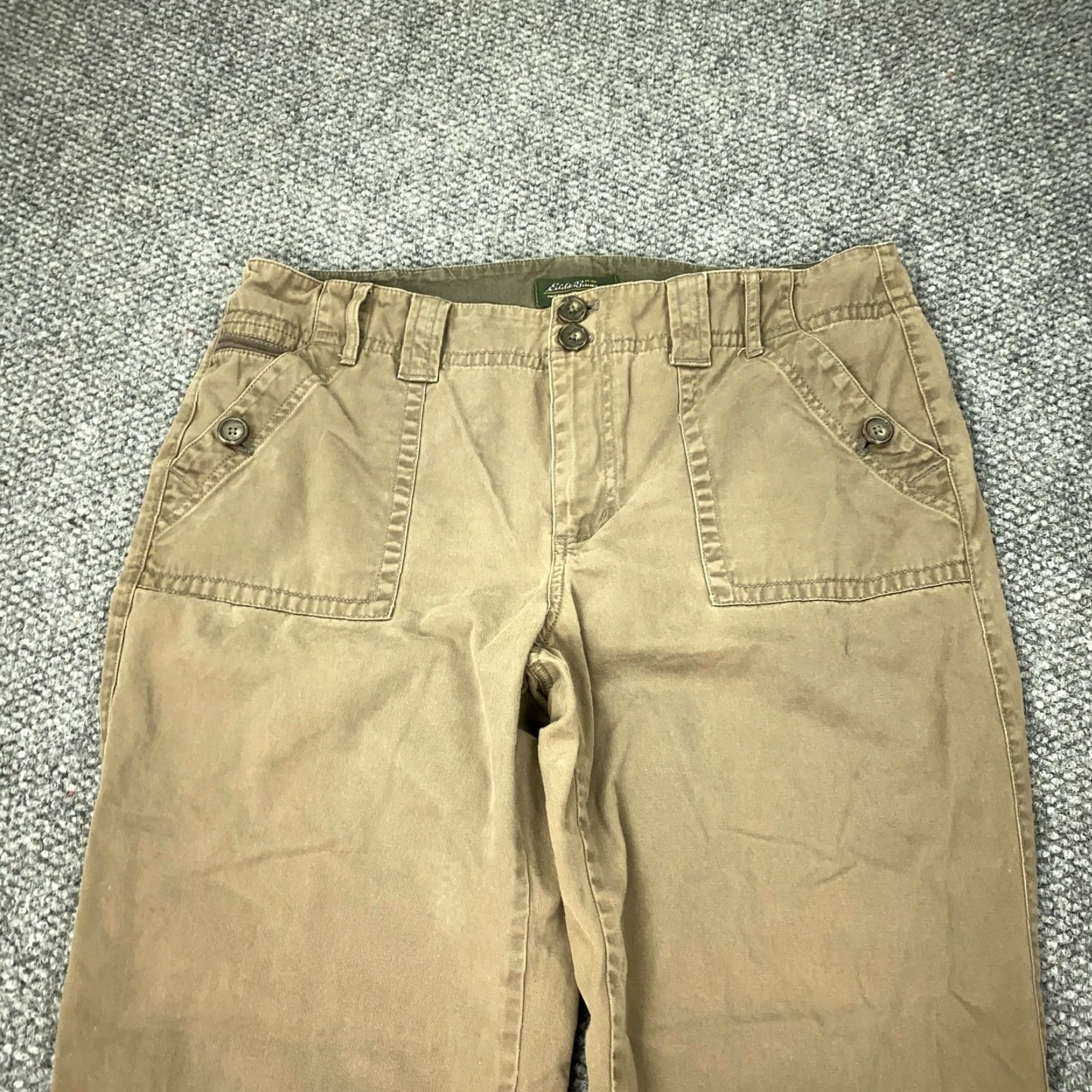 Eddie Bauer Eddie Bauer Pants Women 18 Petite Khaki Wide Leg Chino Casual Pockets Zip Button Twill Size 40" / US 18 - 2 Thumbnail
