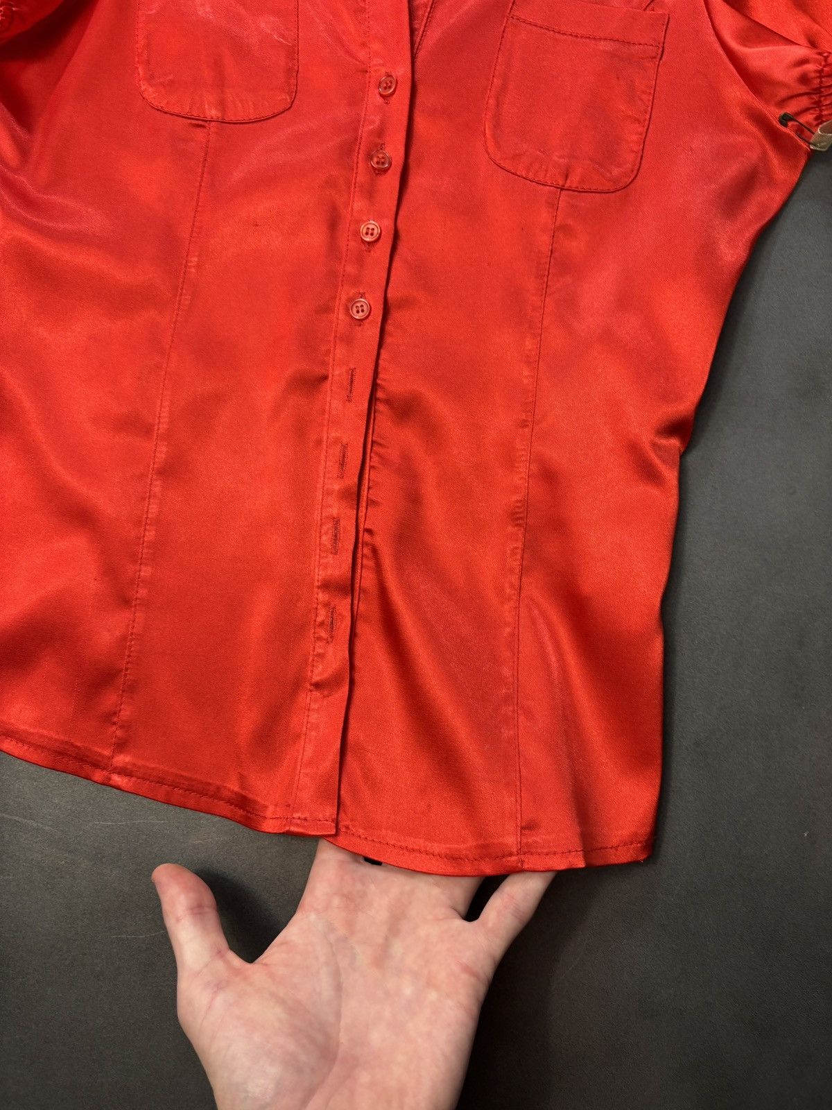 MotivMfg × Vintage Vintage Motivi Satin Shirt Short Sleeve Italy Y2K 1990s 2000 Size M / US 6-8 / IT 42-44 - 10 Thumbnail
