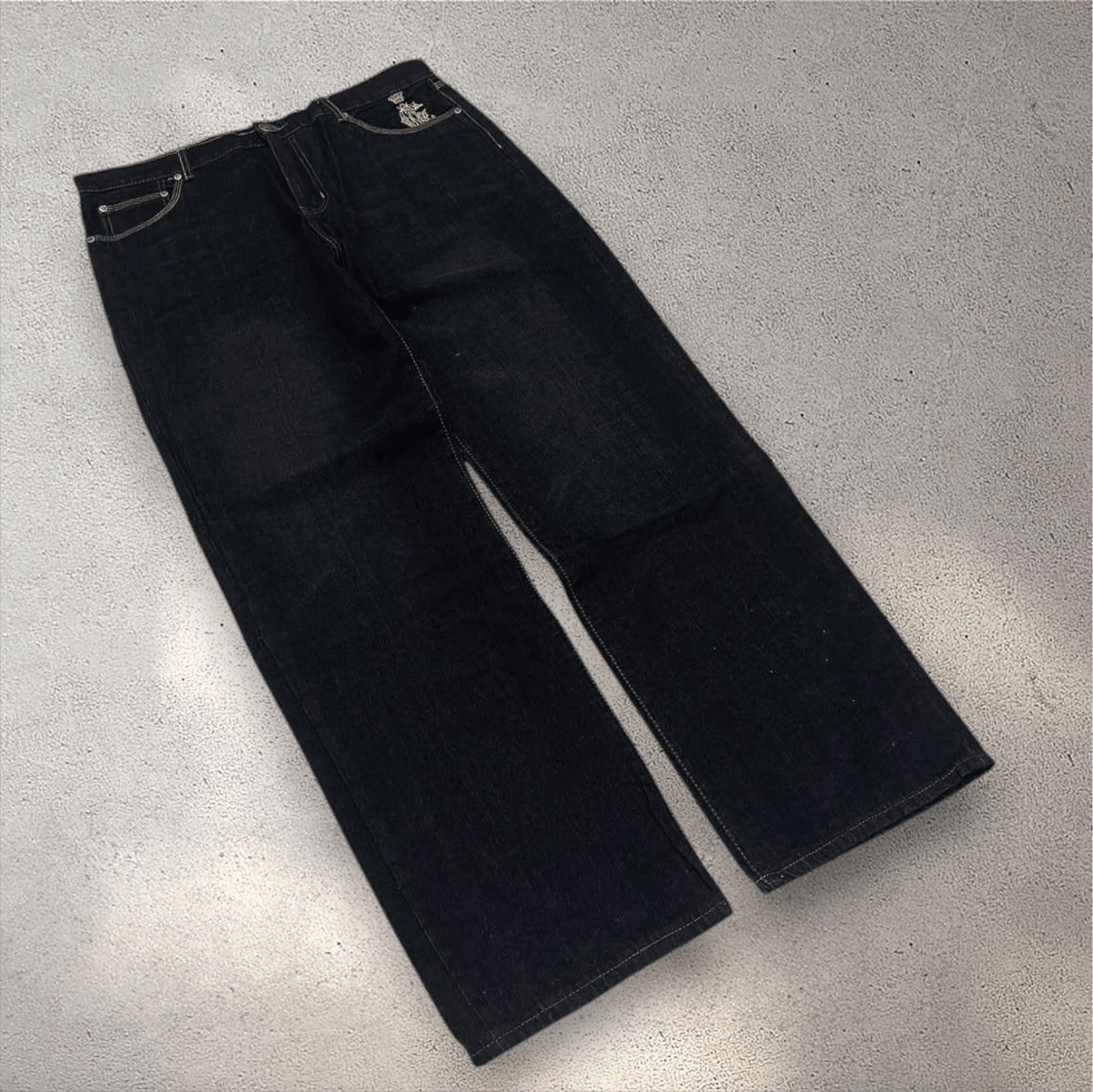 Ed Hardy VTG Christian Audigeri Tiger 🐅 Embroiderd Baggy Denim Pant Size US 38 / EU 54 - 6 Thumbnail