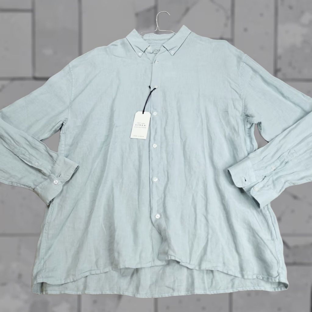 Abercrombie & Fitch Abercrombie & Fitch Mens Shirt 2XLT Blue Linen Button Down NEW Size US XXL / EU 58 / 5 - 1 Thumbnail
