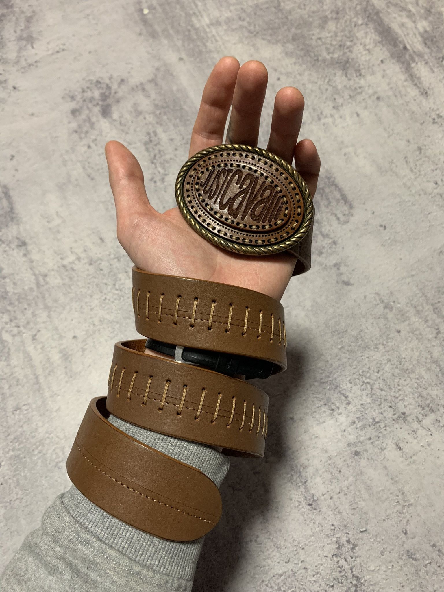 Just Cavalli Roberto Cavalli Men Leather Belt Size ONE SIZE - 1 Thumbnail
